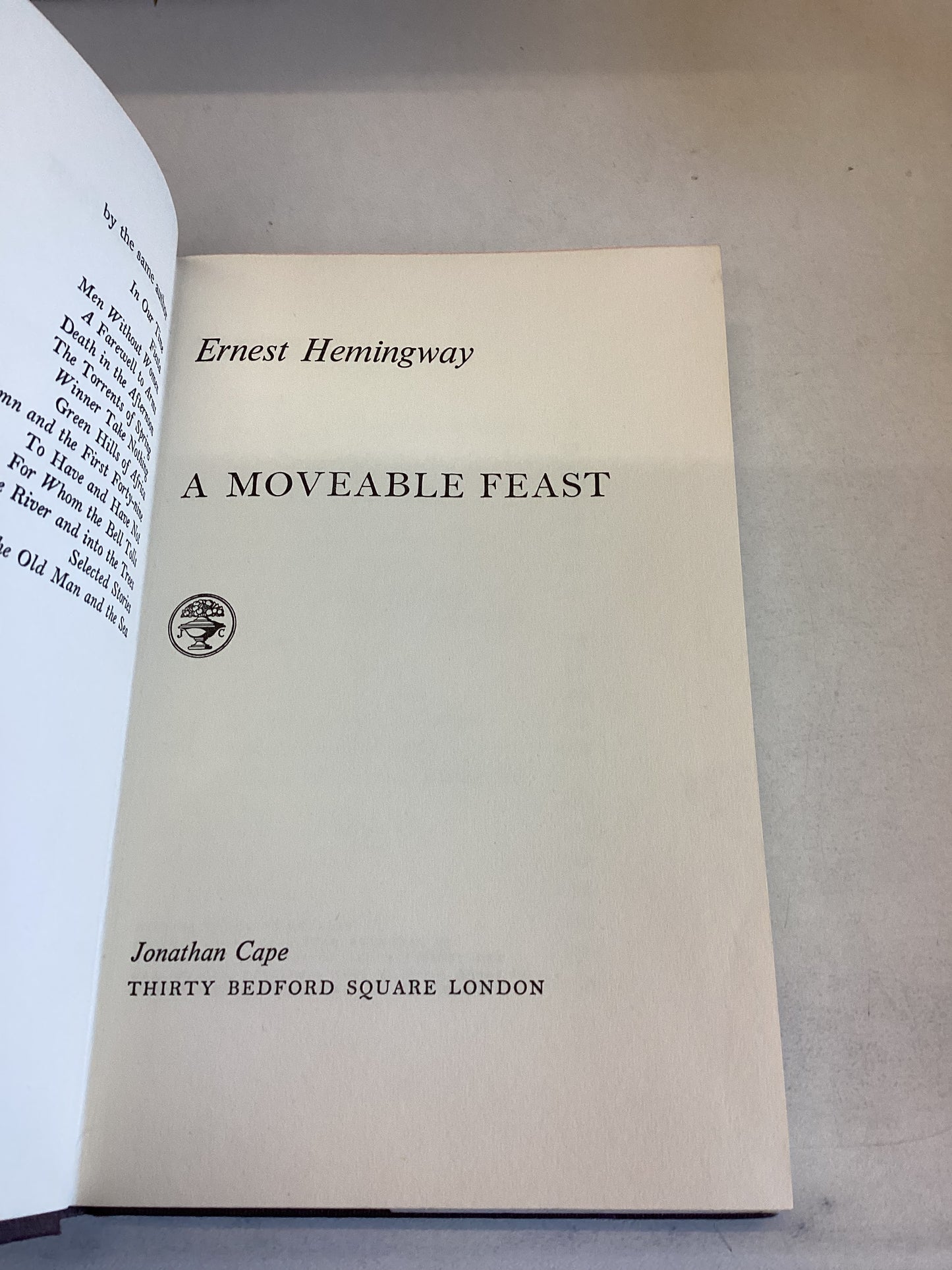 A Moveable Feast Ernest Hemingway