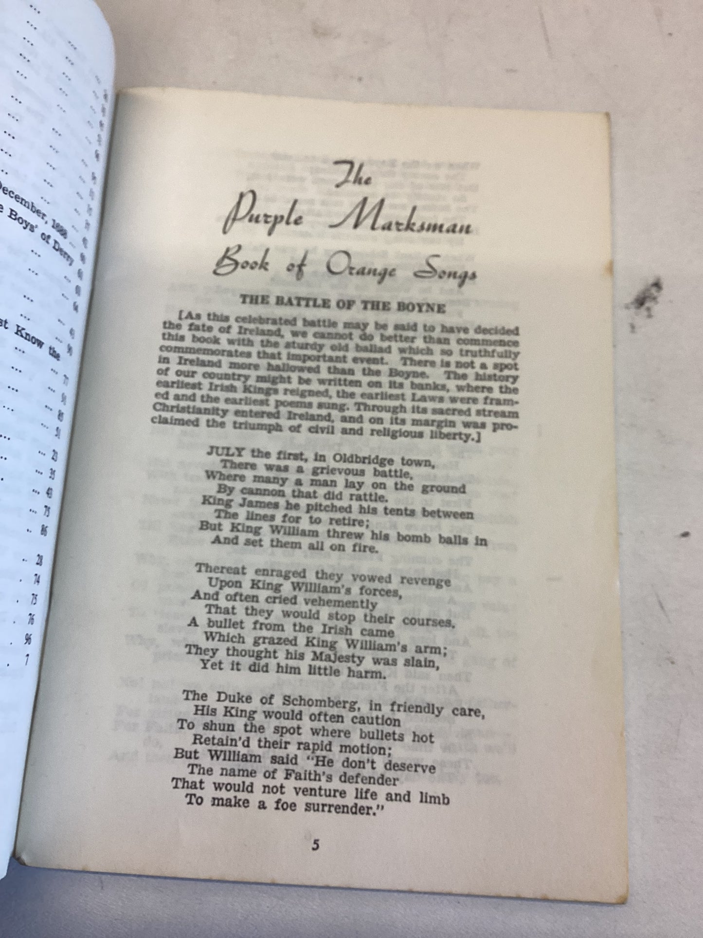 The Purple Marksman Book of Orange Songs