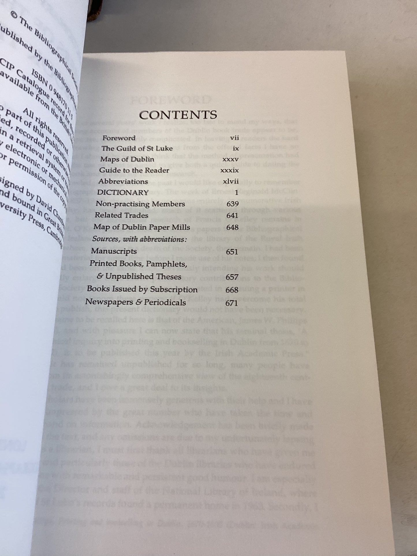 Dictionary Of Members Of The Dublin Book Trade 1550 - 1800 M Pollard