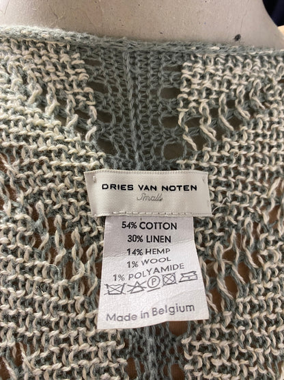 Dries Van Noten Blue Short Sleeve Knit Tunic Small