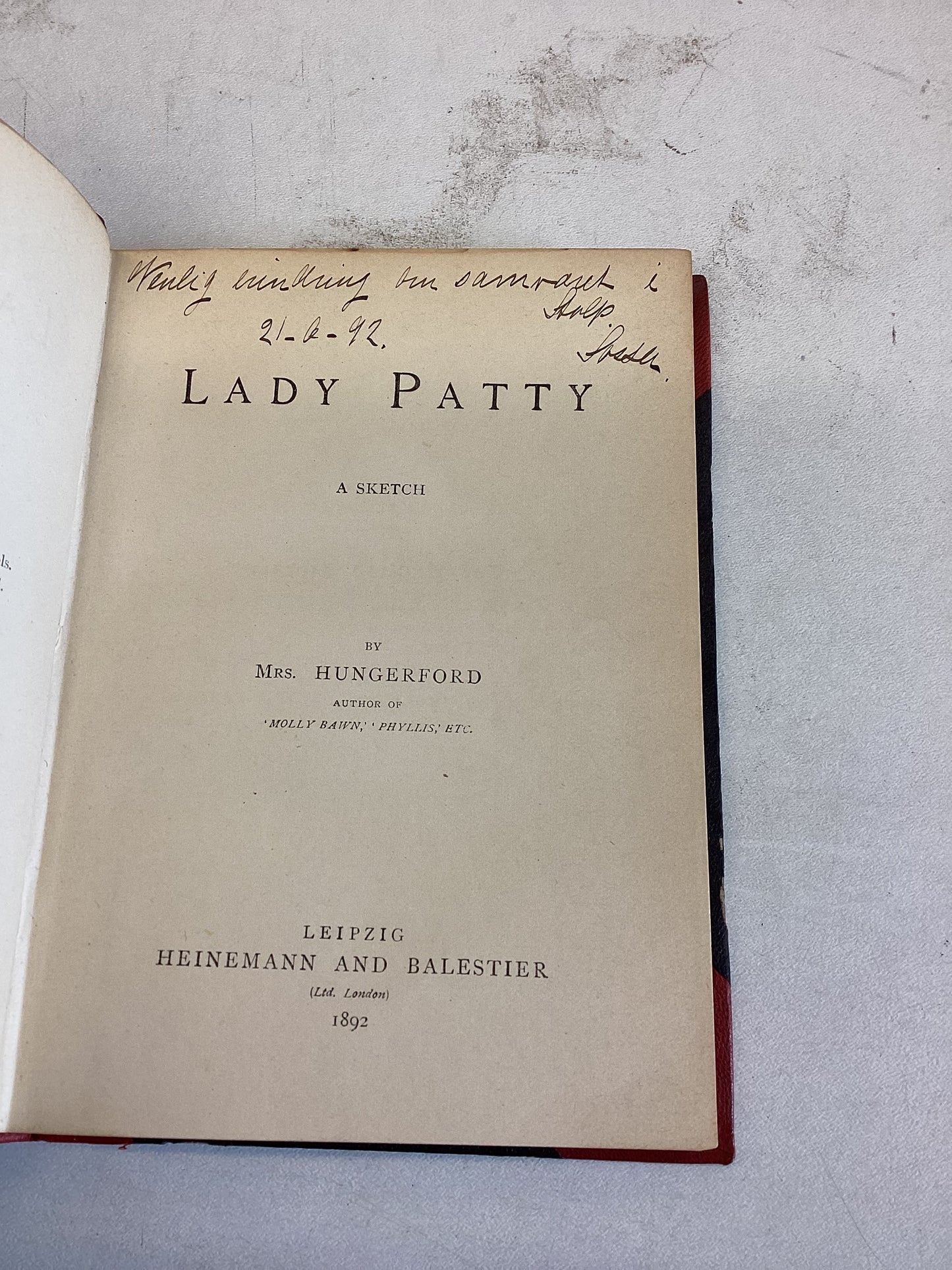 Lady Patty A Sketch by Mrs Hungerford