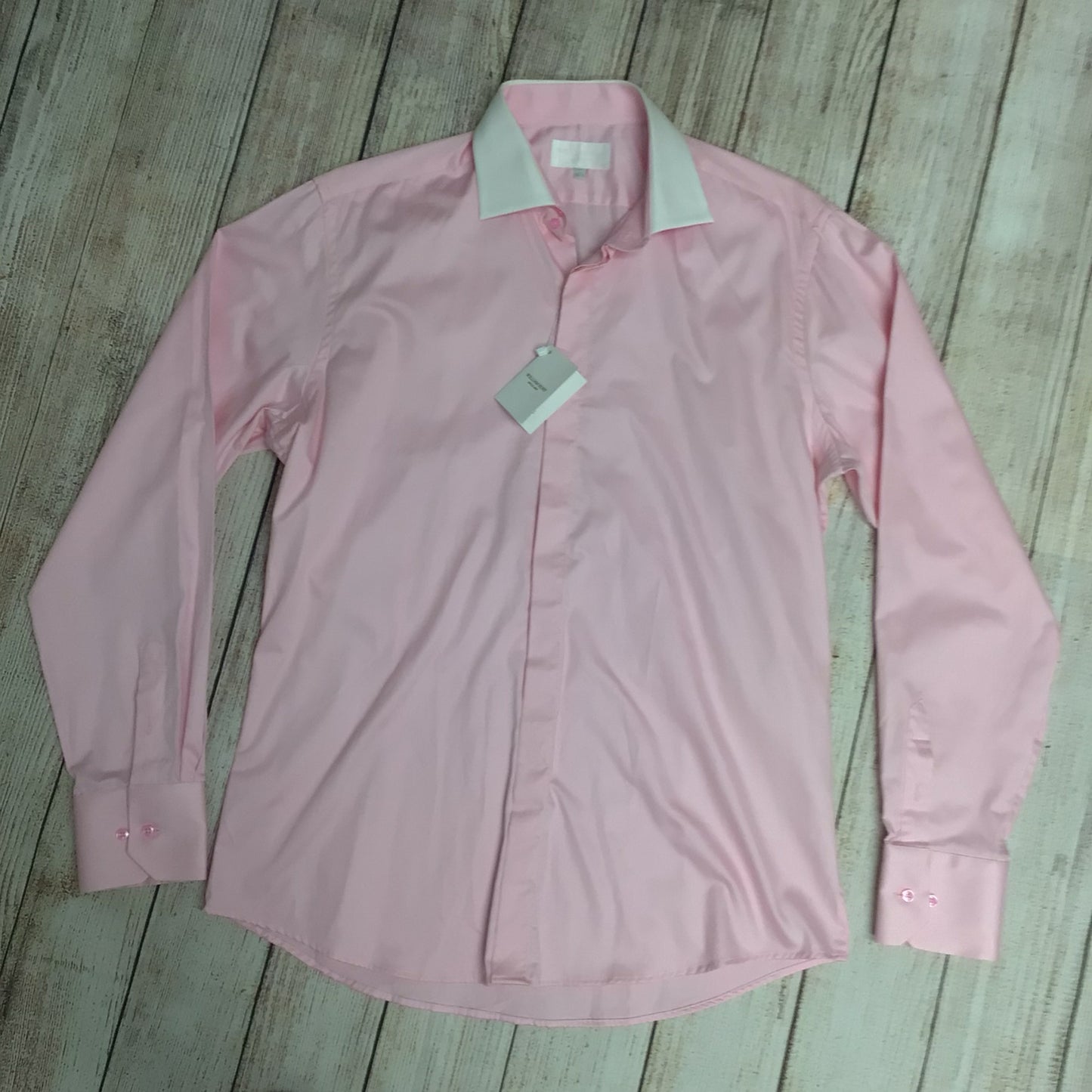 BNWT William Hunt Pink Long Sleeved Shirt 100% Cotton Size 16.5