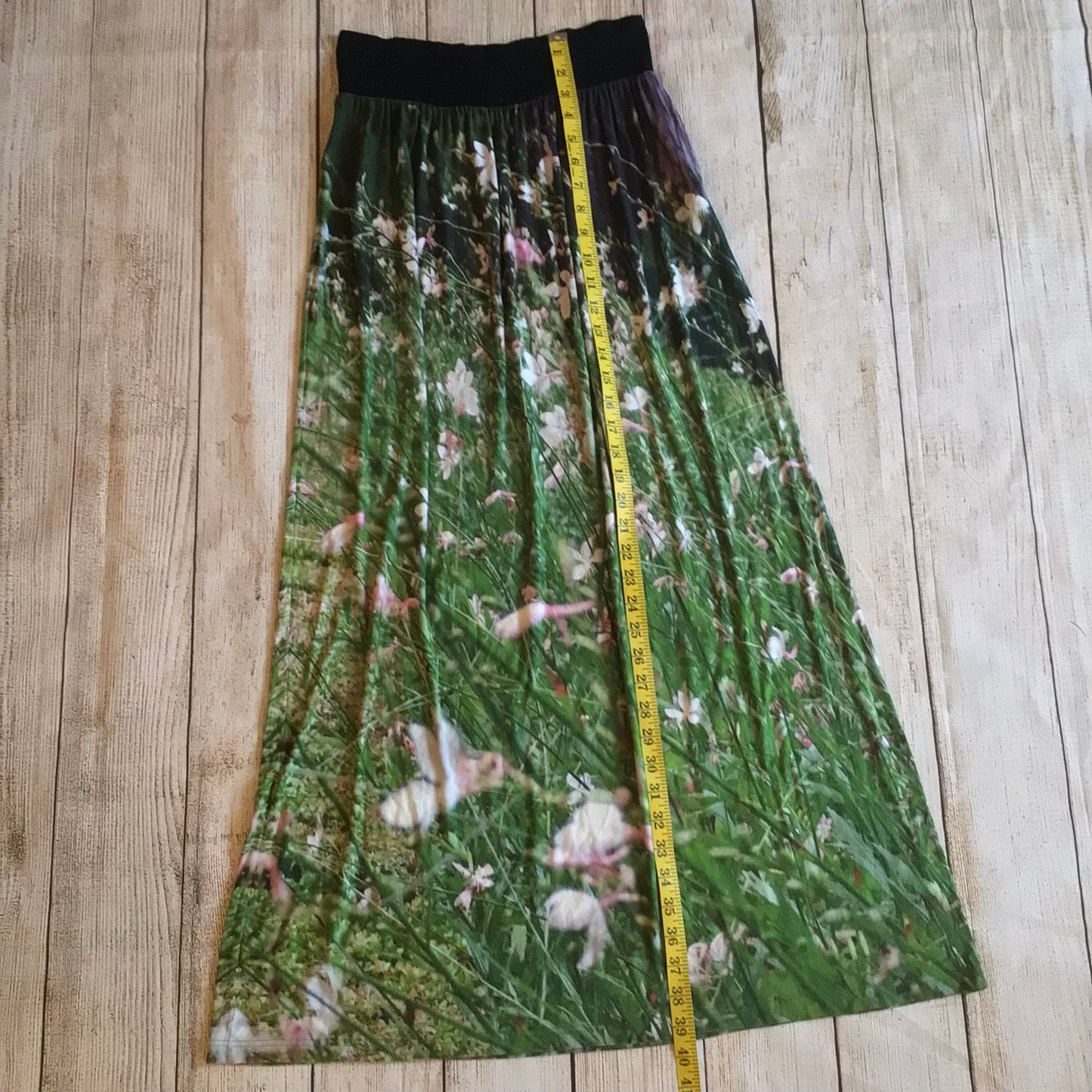 Agnès B. Green Garden Grass Photoprint Long Skirt Size 8 UK (size 1 on label)