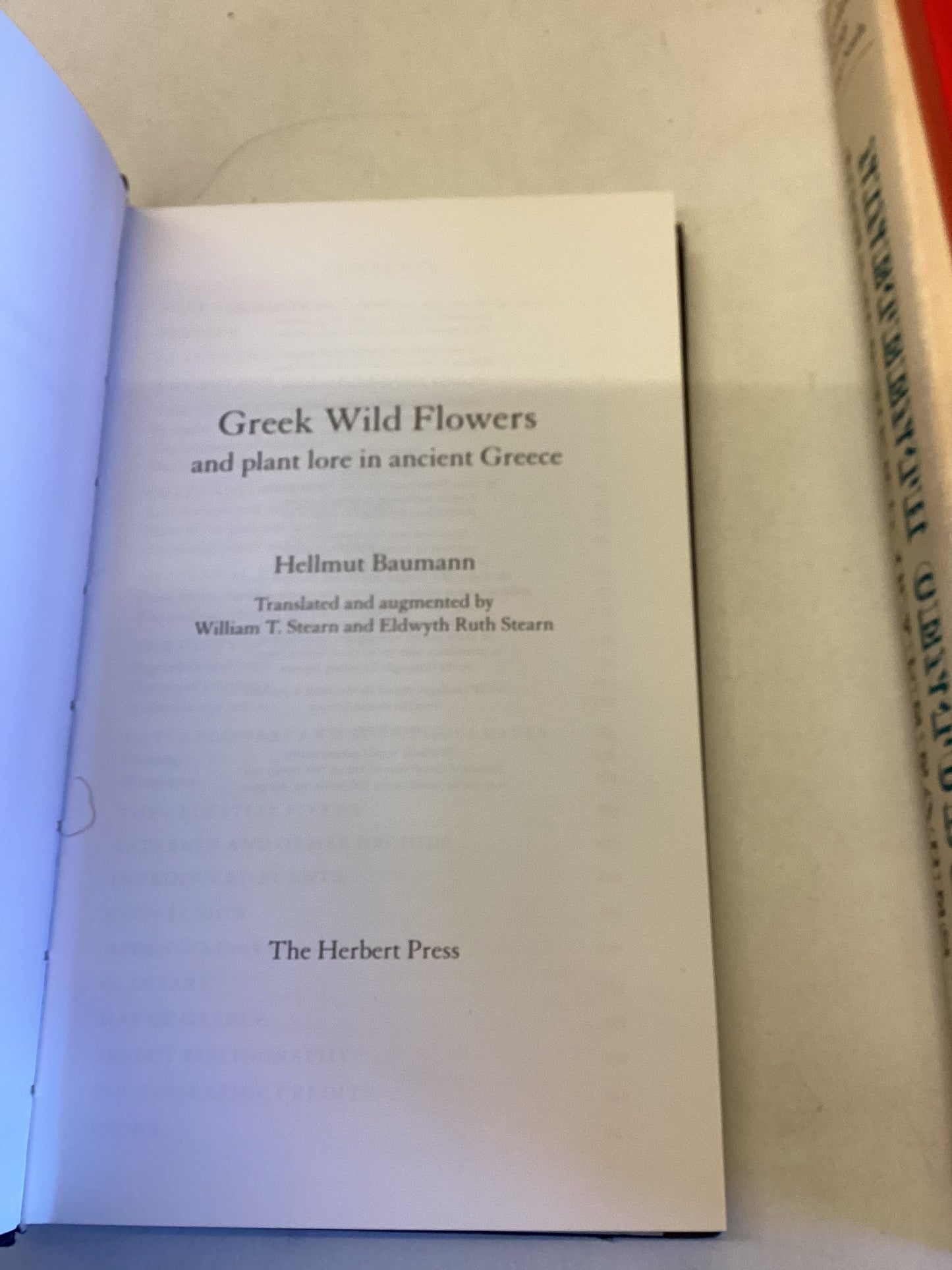 Greek Wild Flowers and Plant Lore In Ancient Greece Hellmut Baumann
