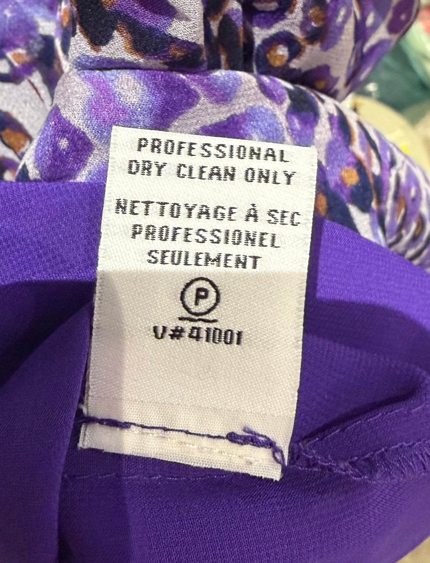 Diane Von Furstenberg Purple Silk Blouse Dress, Size 10