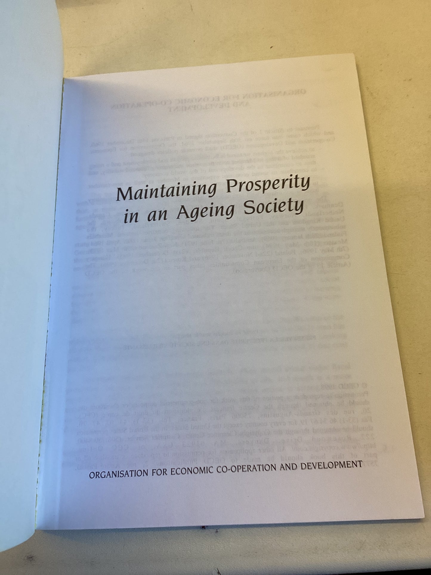 Maintaining Prosperity In An Ageing Society