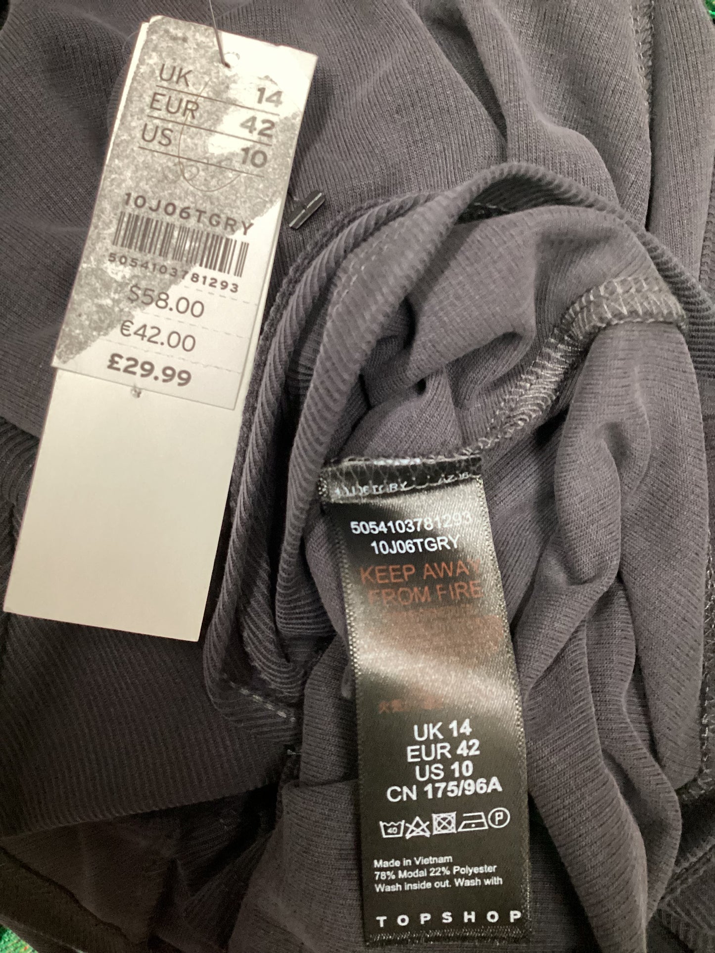 BNWT Topshop Grey Strings Dress Size 14