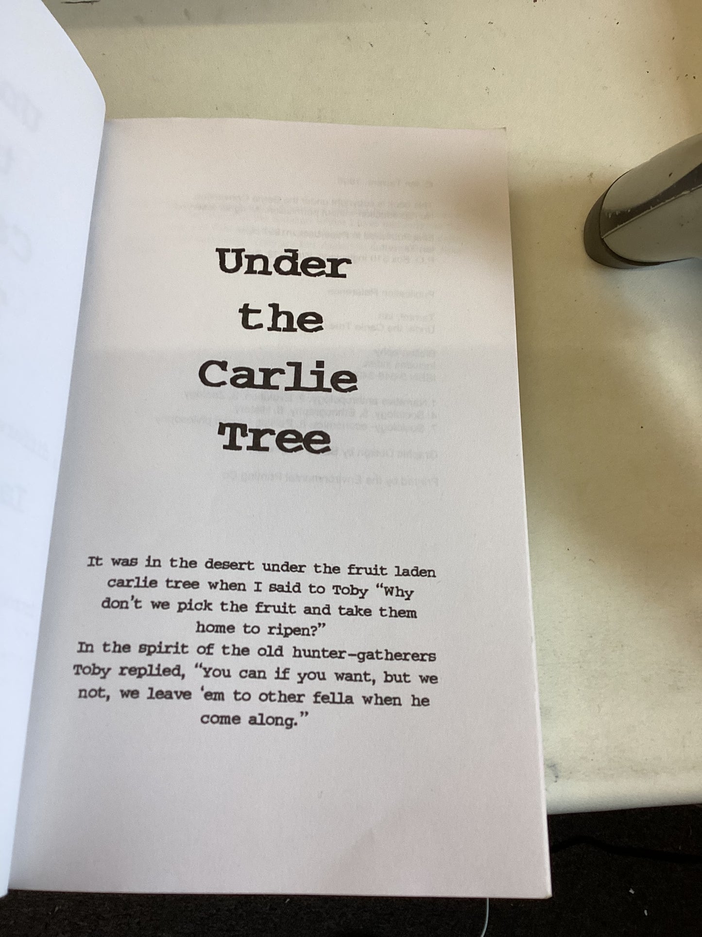 Under The Carlie Tree A Different Way of Thinking Ian Tarrant
