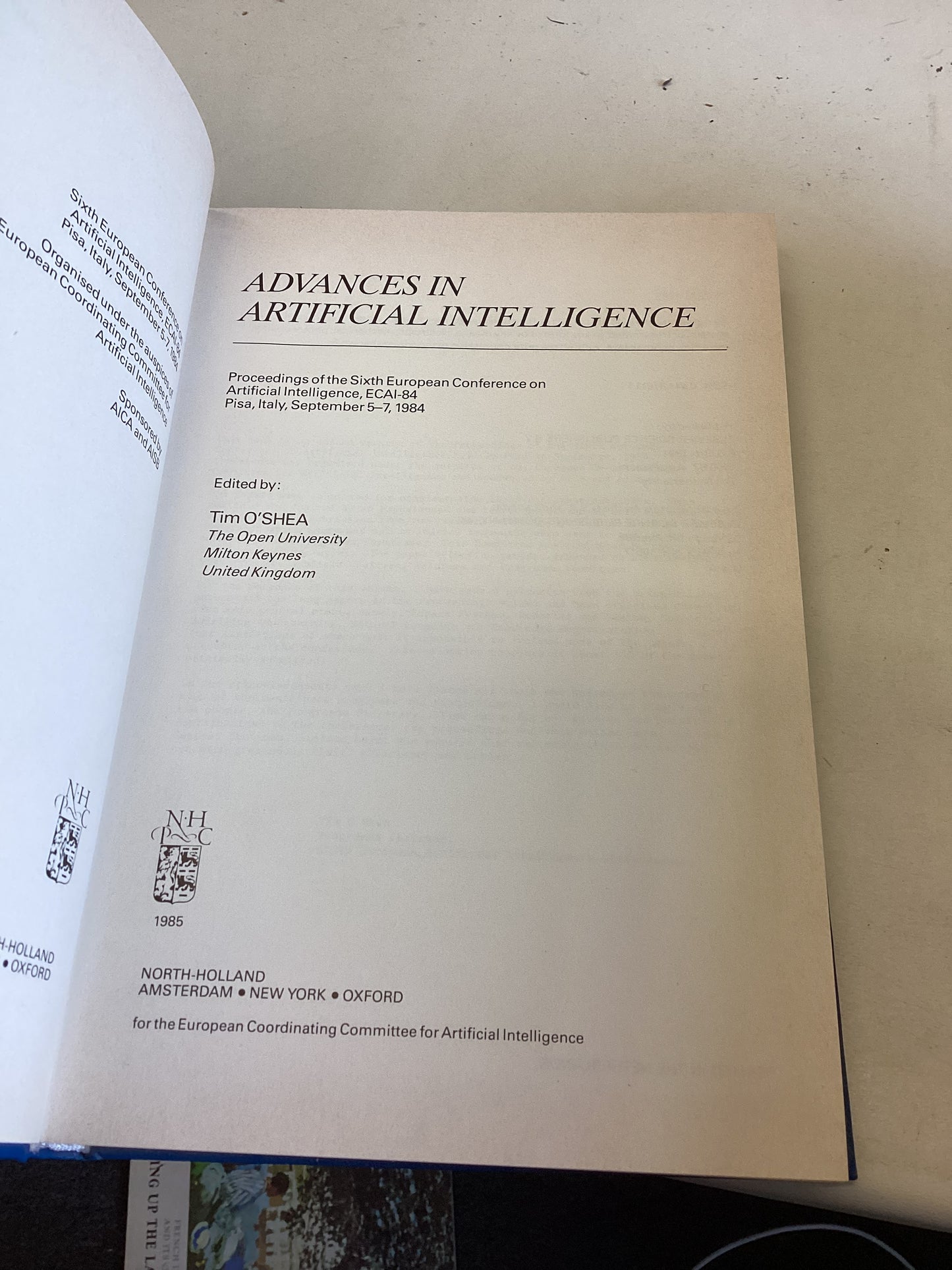 Advances in Artificial Intelligence Edited by Tim O'Shea