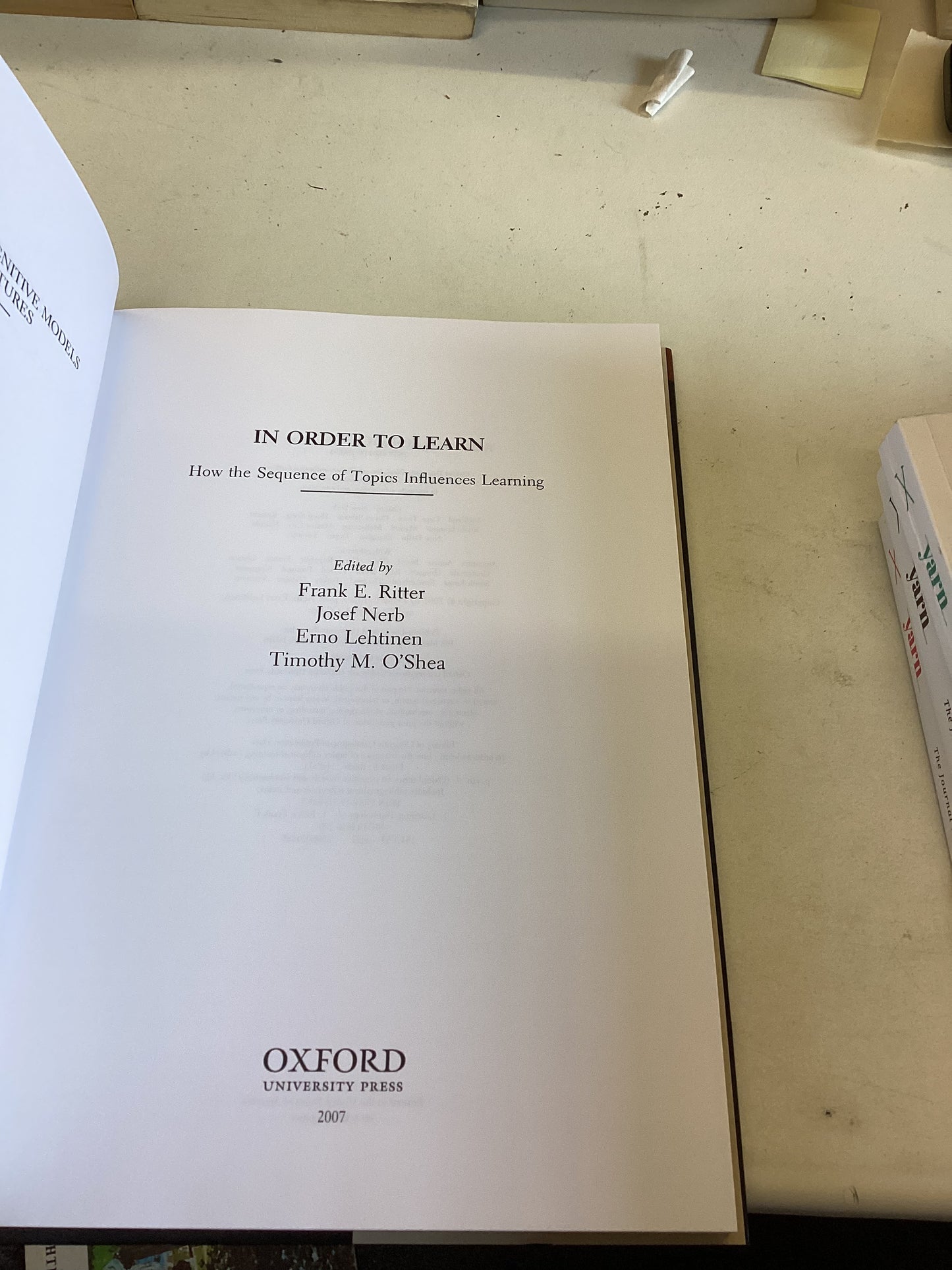 In Order To Learn How the Sequence of Topics Influences Learning