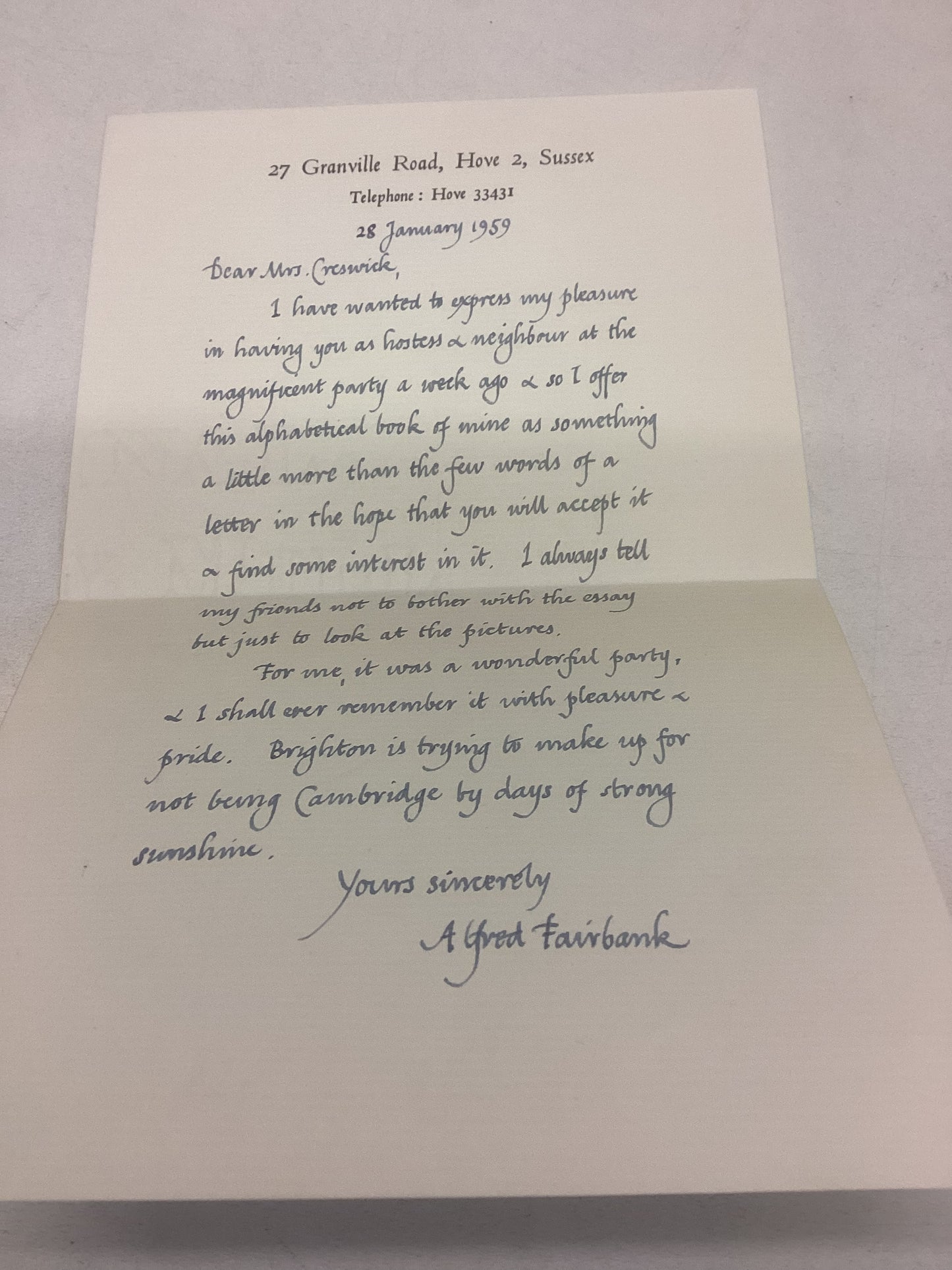 A Book of Scripts Alfred Fairbank Signed with Letter Revised 1955 Edition A King Penguin