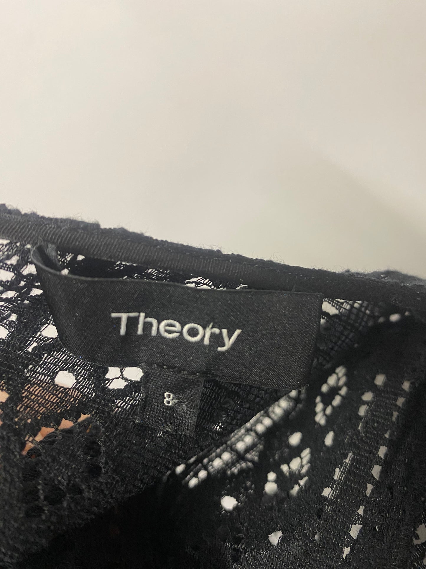 Theory Black Long Sleeve Lace Overlay Dress 8