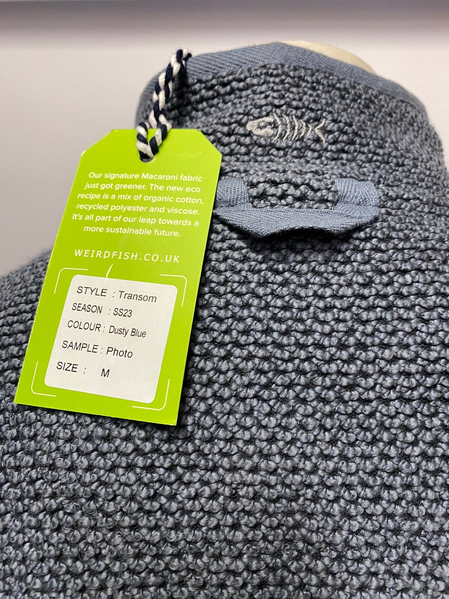 Weird Fish Blue Textured Transom Zip Up Fleece Medium BNWT