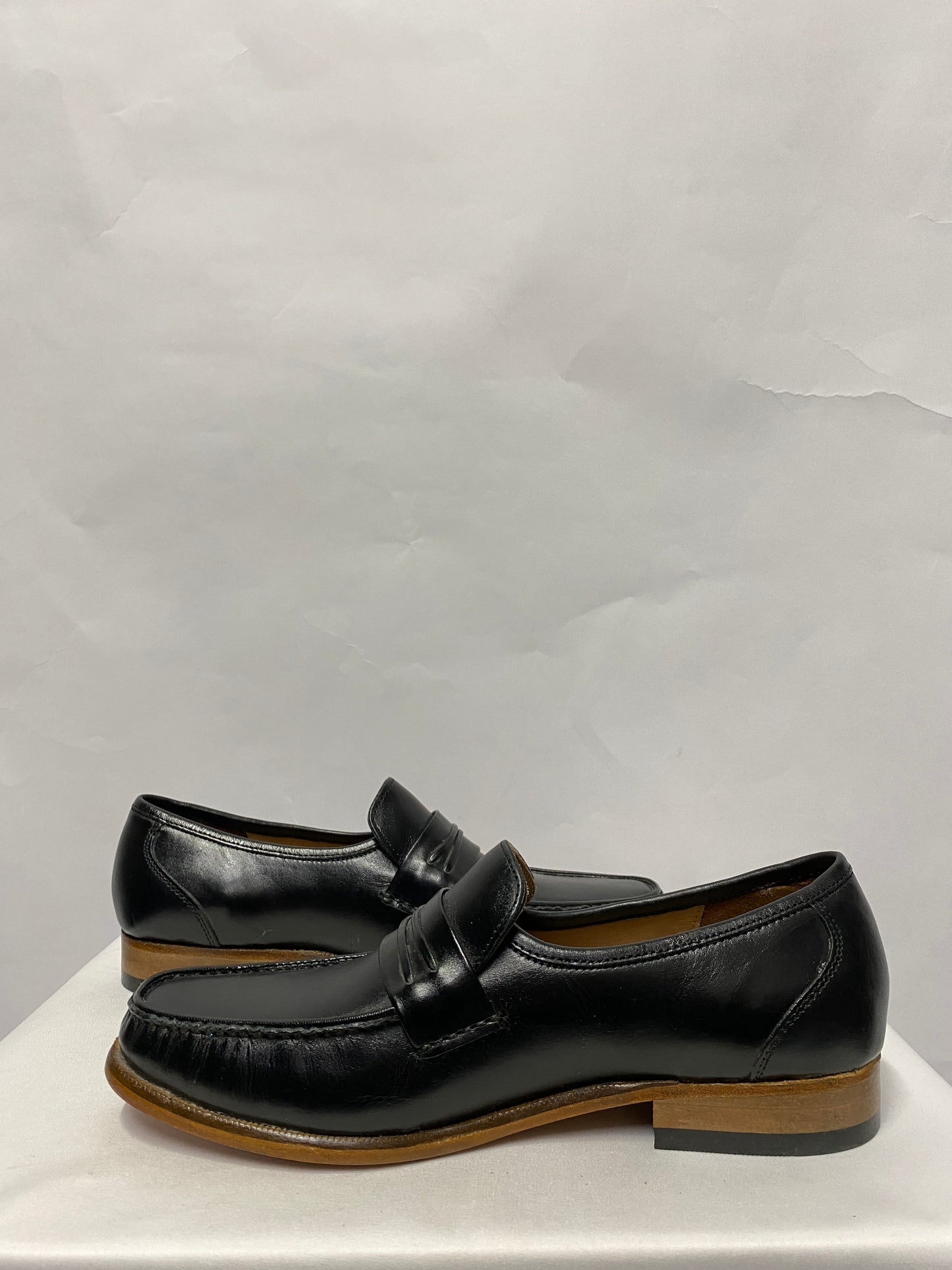 Samuel Windsor Black Leather Penny Loafer Slip On 8
