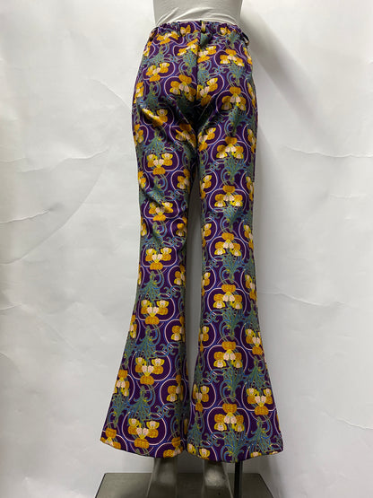 Dixie Purple Psychedelic Floral Flares Small
