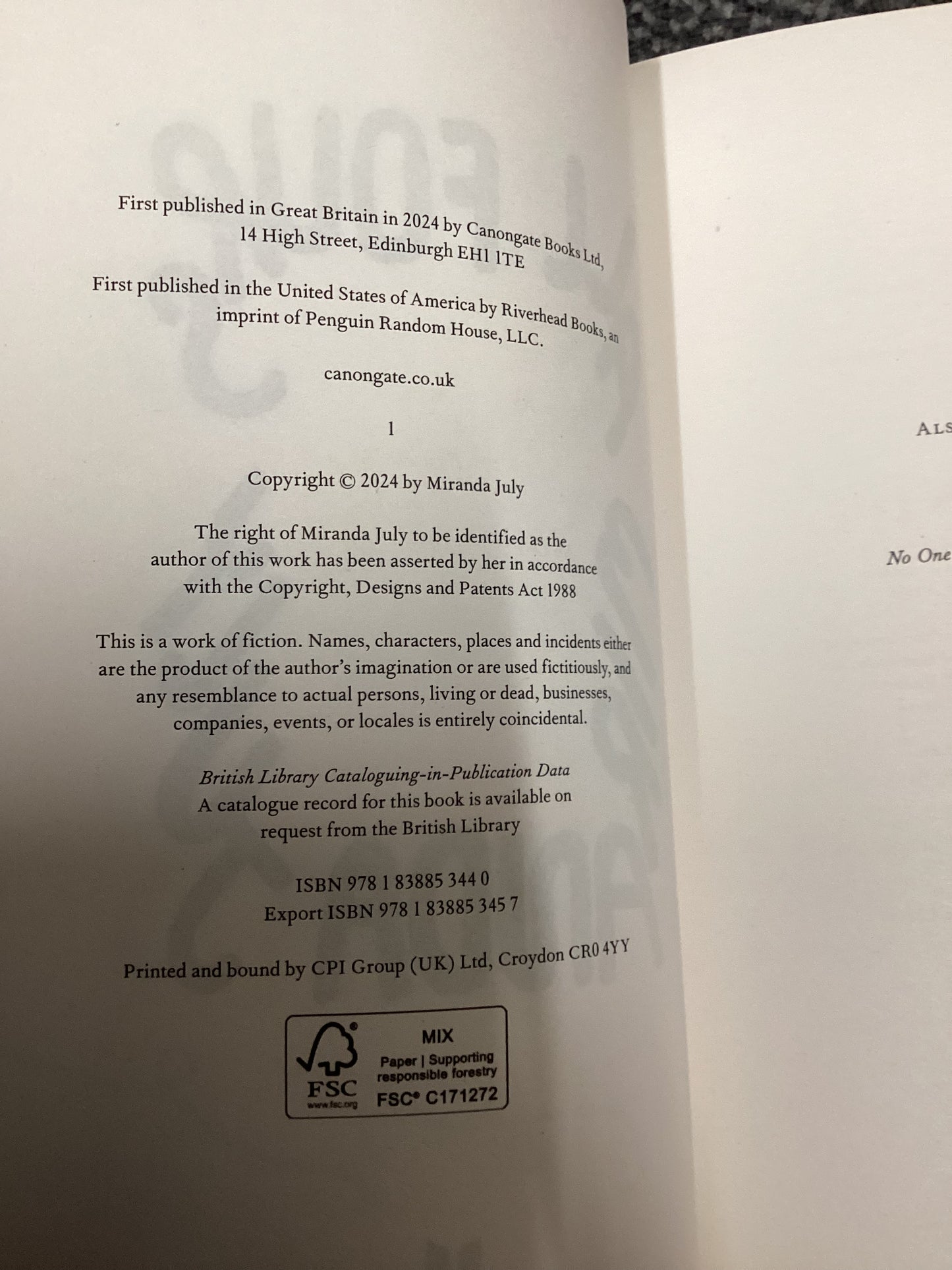 All Fours - Miranda July - Hardback First Edition - SIGNED