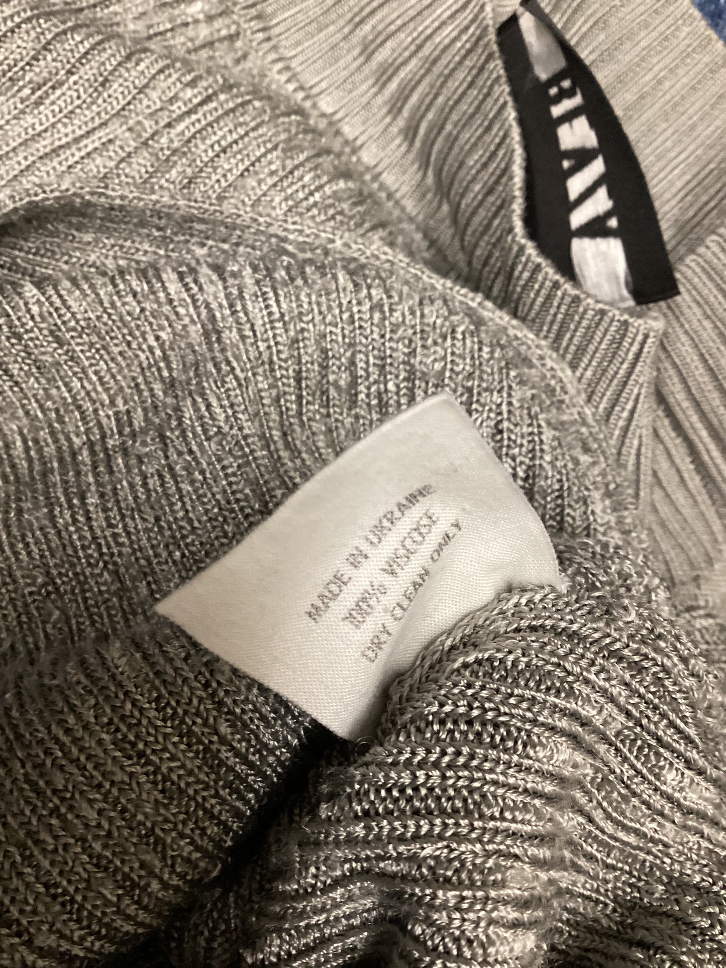 Bevza Grey Ribbed Jumper Size L