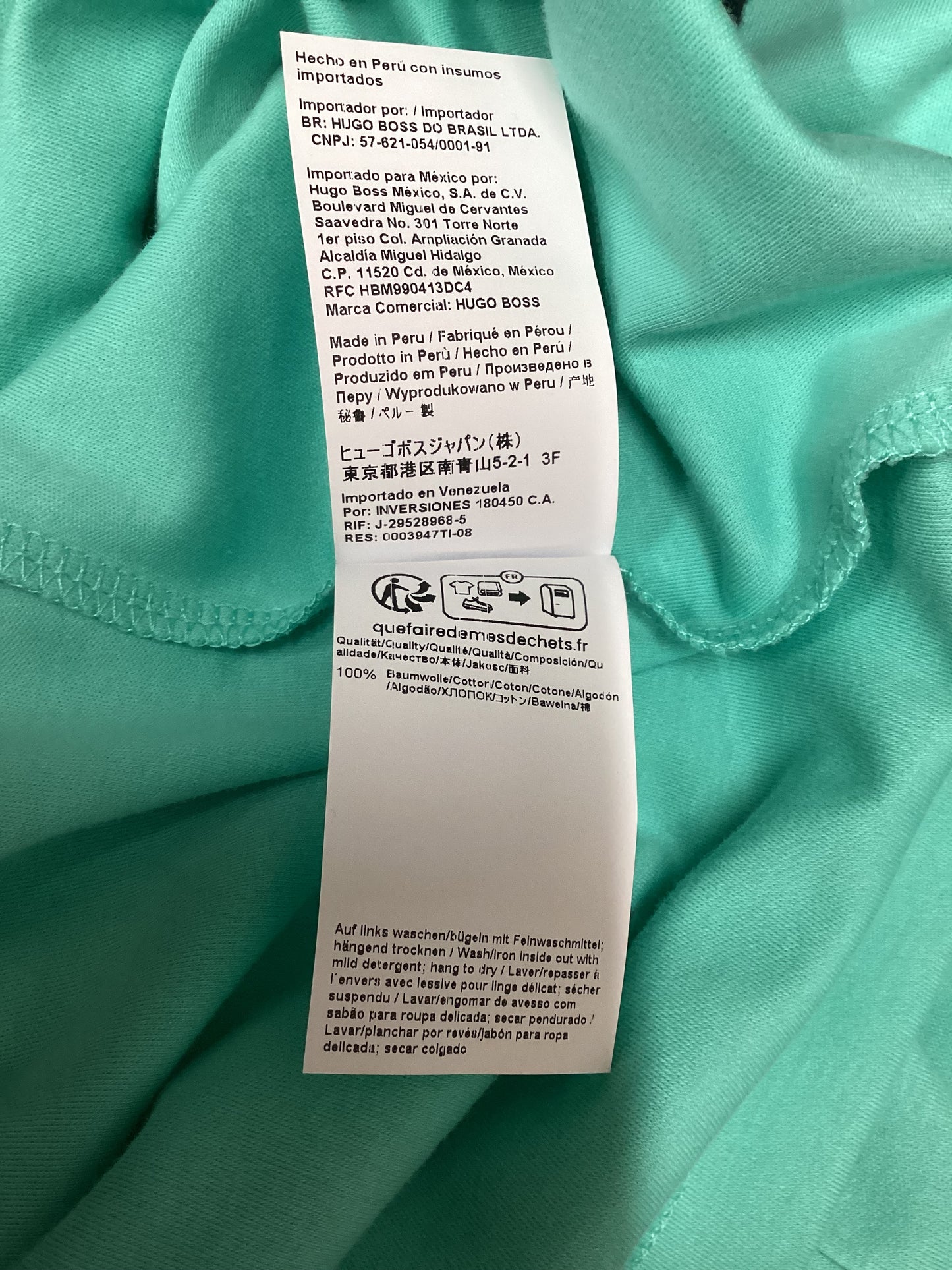 BNWT BOSS Aqua Green 100% Cotton Regular Fit Polo Size S