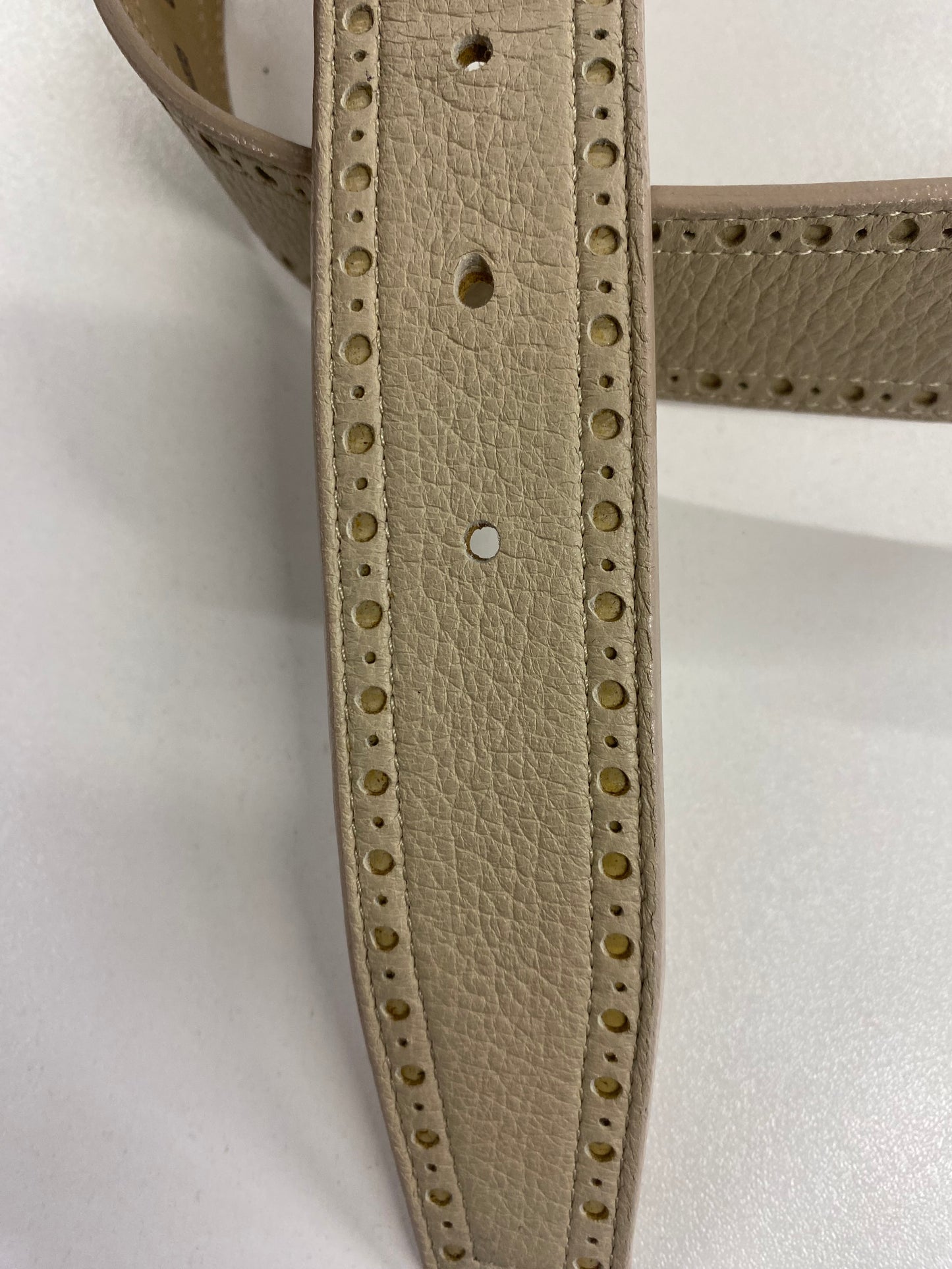 Moreschi Nude Cream Perforated Leather Belt