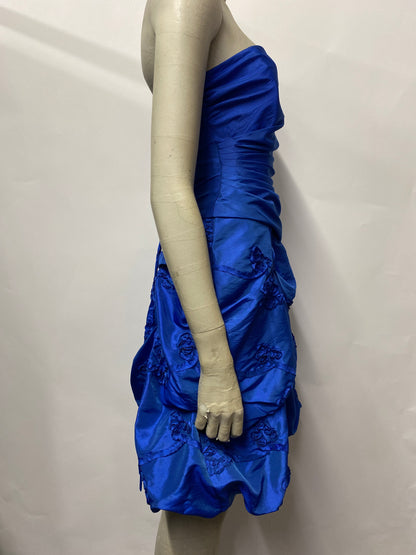 Ariella Blue Strapless Ruched Prom Dress Medium BNWT