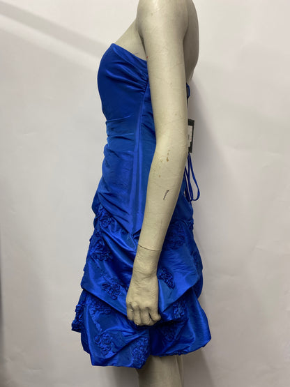 Ariella Blue Strapless Ruched Prom Dress Medium BNWT