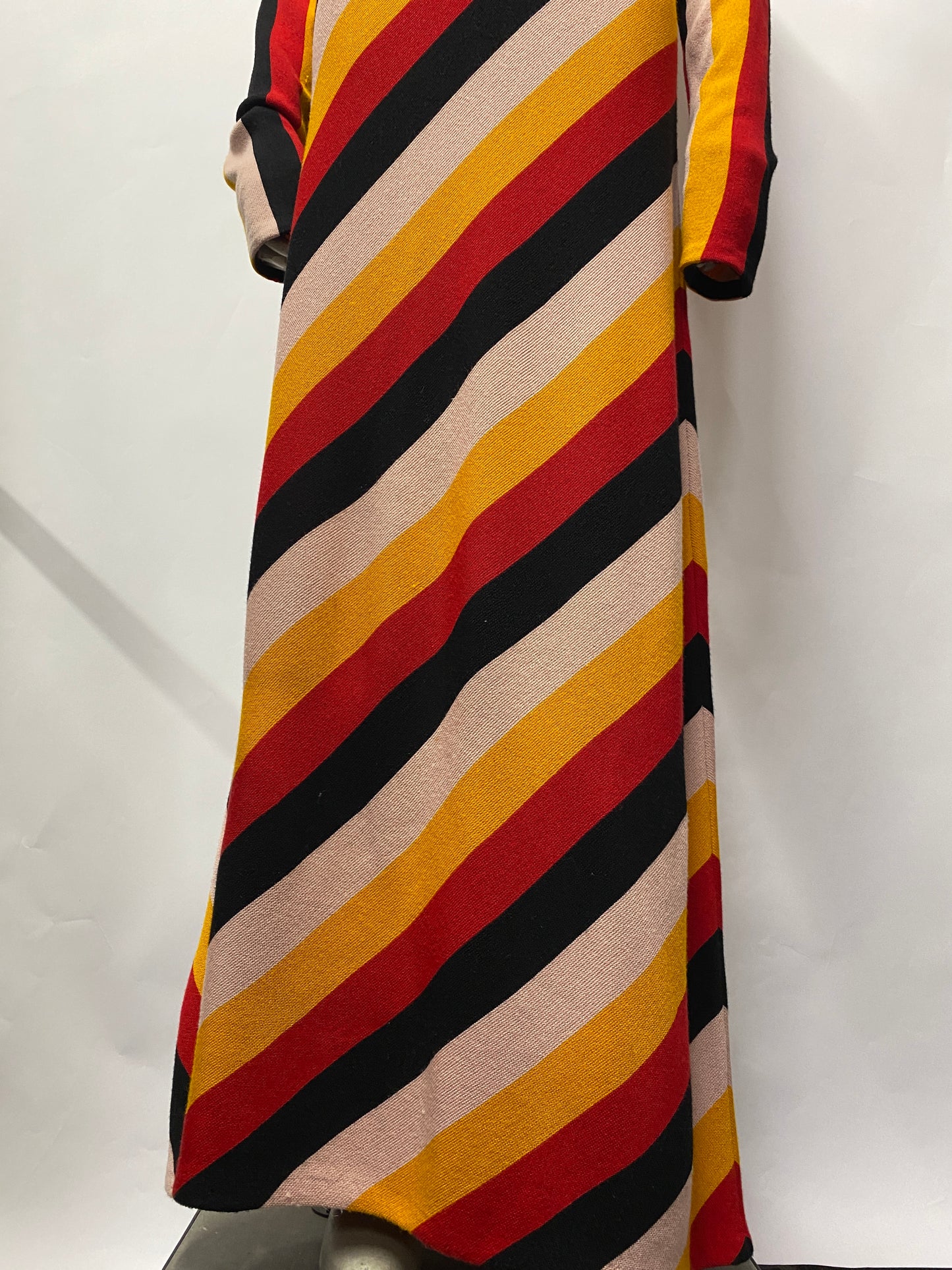 La Doublej Wool and Silk Knitted Maxi Swing Striped Dress
