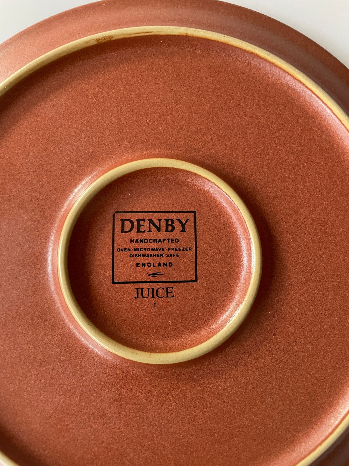 Denby Juice Apple Green & Terracotta Salad Dessert Luncheon Plate