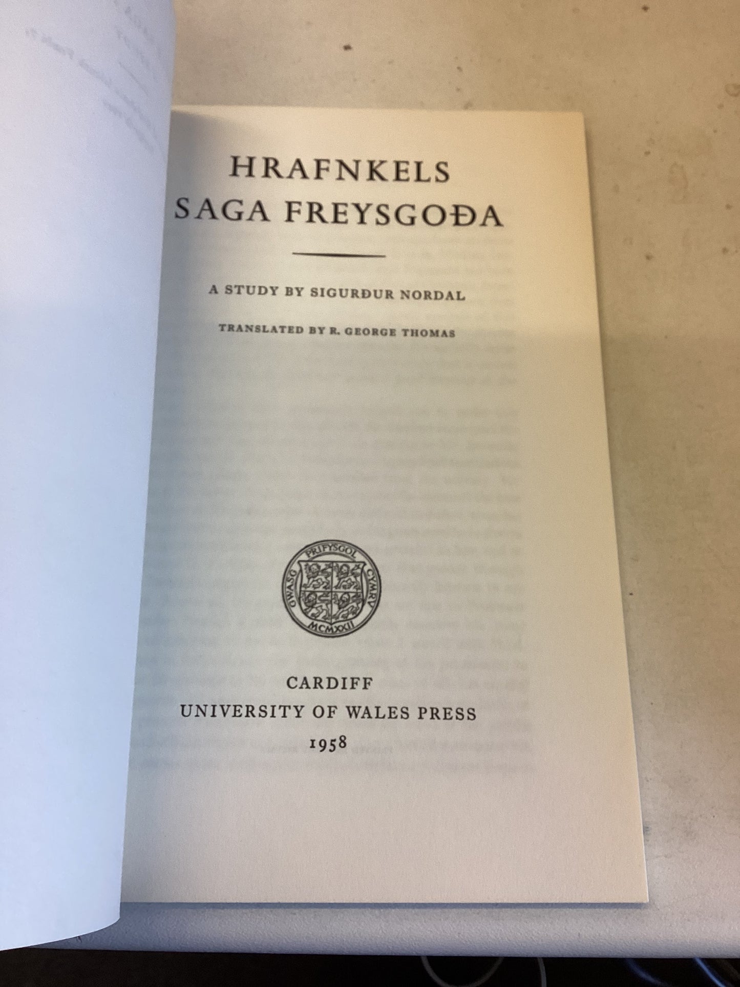 Hrafnkels Saga Freysgoda A Study Sigurdur Nordal Translated By R George Thomas