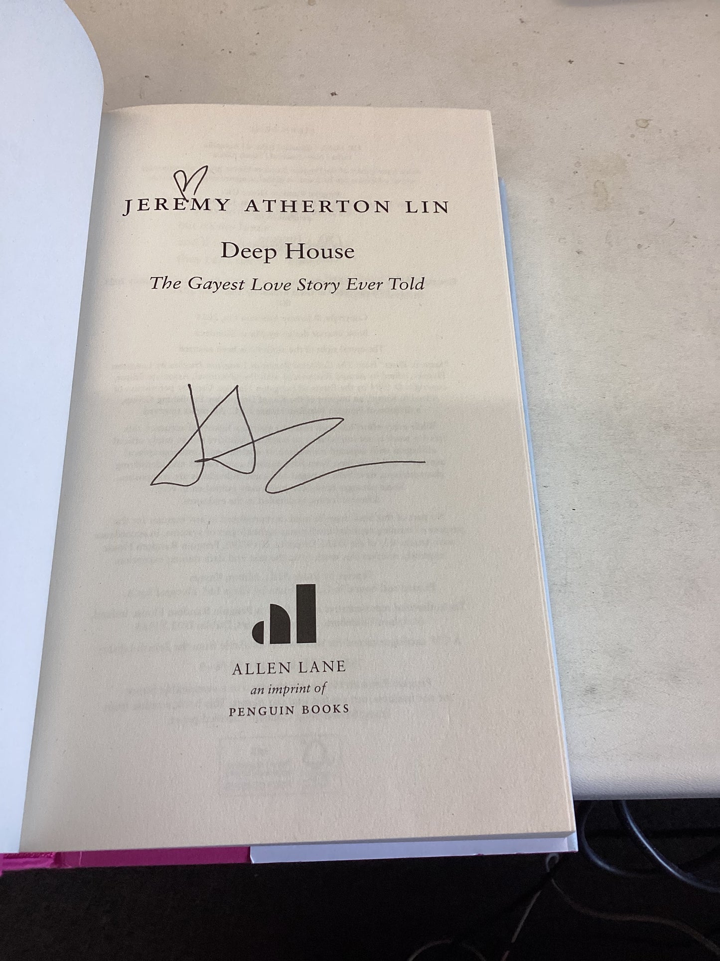 Deep House The Gayest Love Story Told Jeremy Atherton Lin Signed