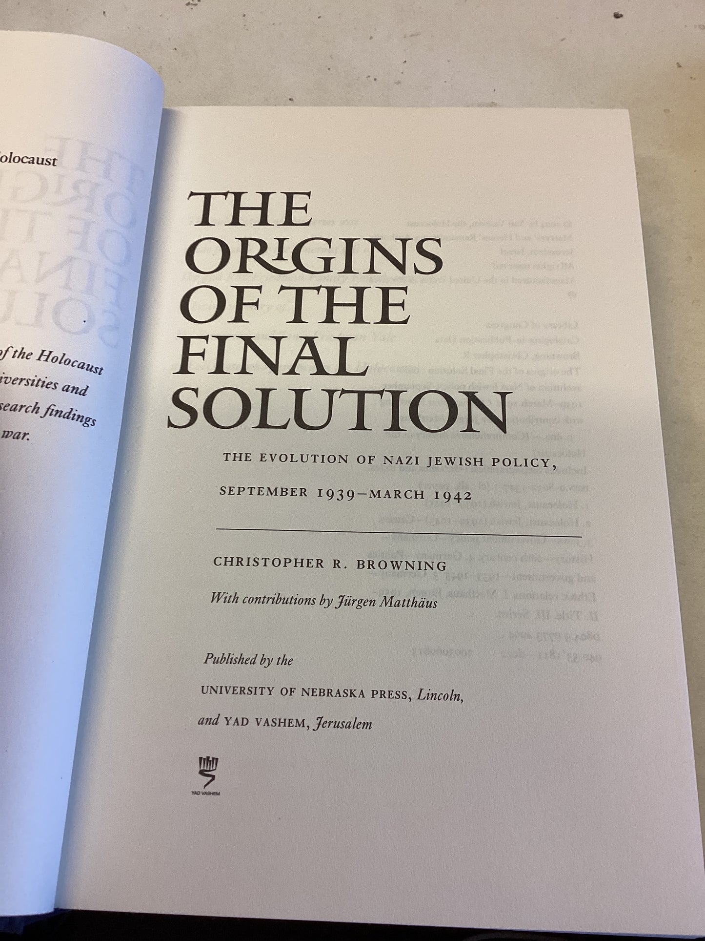The origins of The Final Solution The Evolution of Nazi Jewish Policy September 1939-March 1942