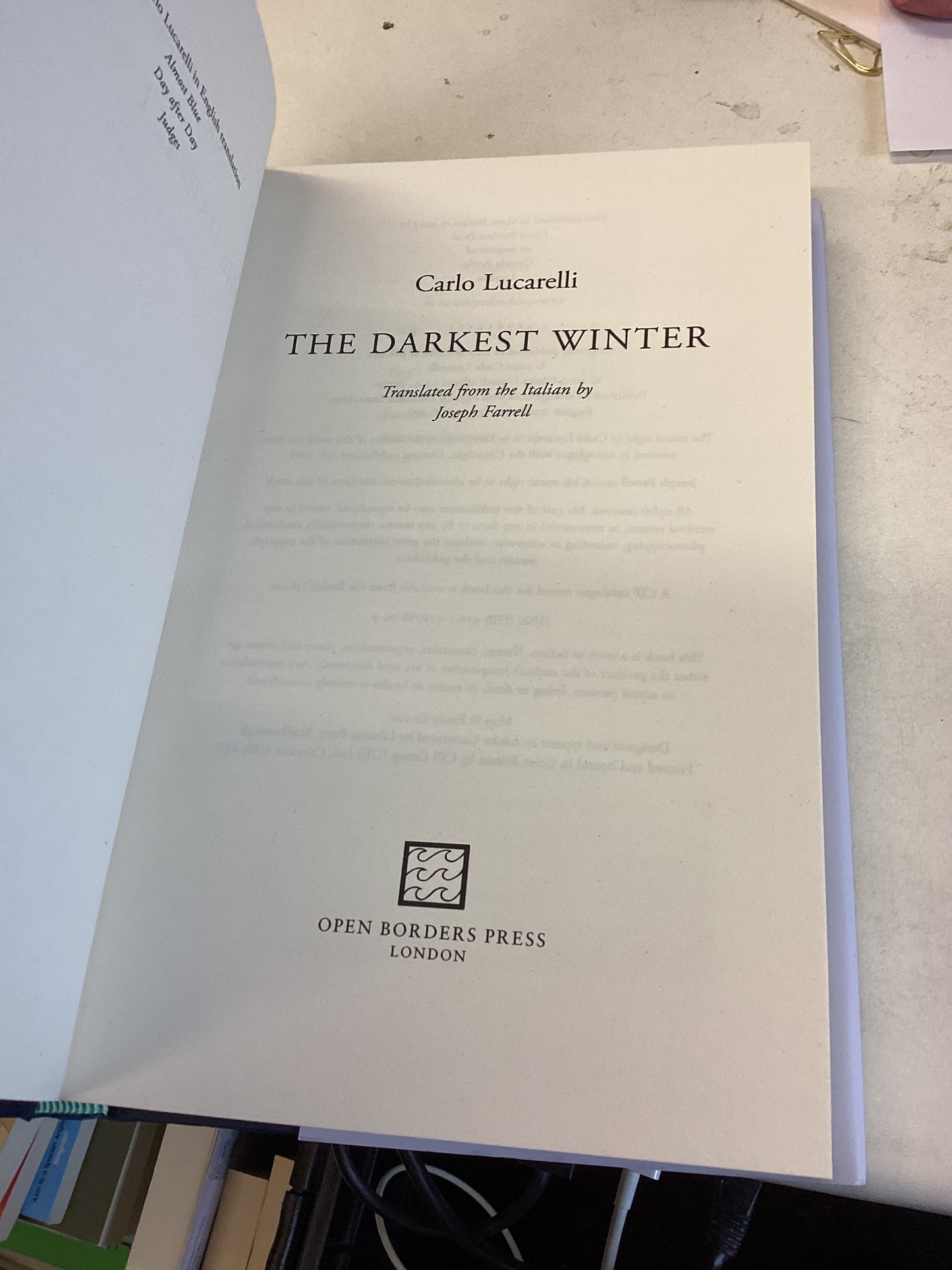 The Darkest Winter Carlo Lucarelli