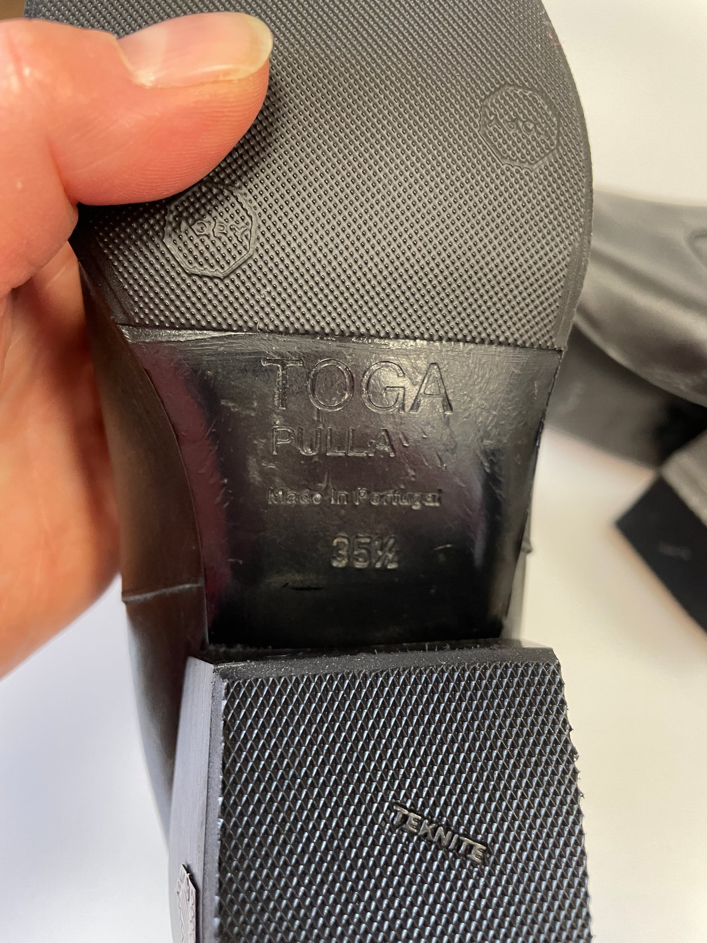 Toga Pulla Black Leather Pull On Ankle Boots EU 35.5 UK 3