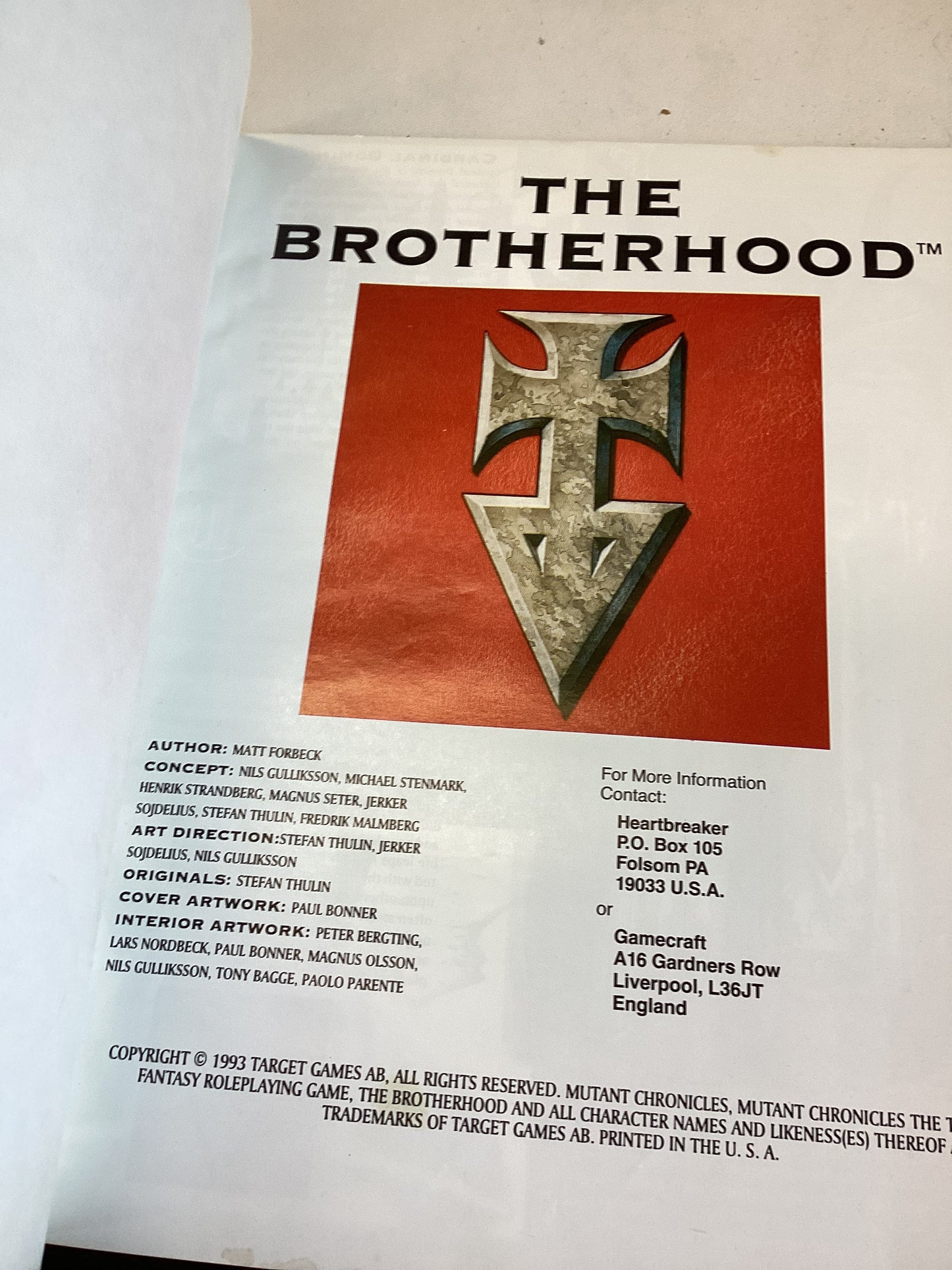 Mutant Chronicles RPG The Brotherhood The Cleansing Flame of The Cardinal