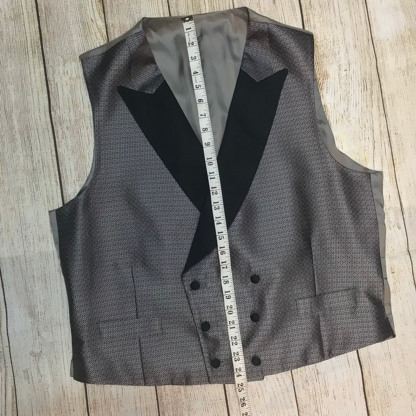Ede & Ravenscroft Grey Double Breasted 100% Silk Waistcoat Size 44R