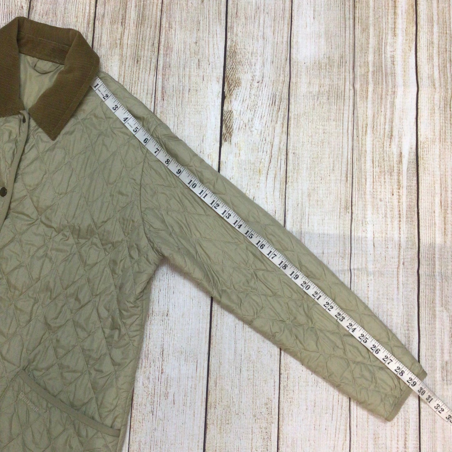 Barbour Light Khaki Flyweight Langdale Quilt Jacket Size 16