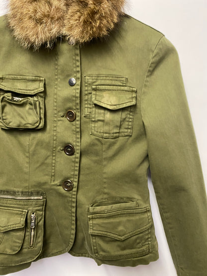 Cheap and Chic Moschino Khaki Green Two in One Jacket 6