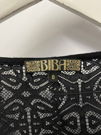 Biba Black Lace Long Sleeve Blouse 8