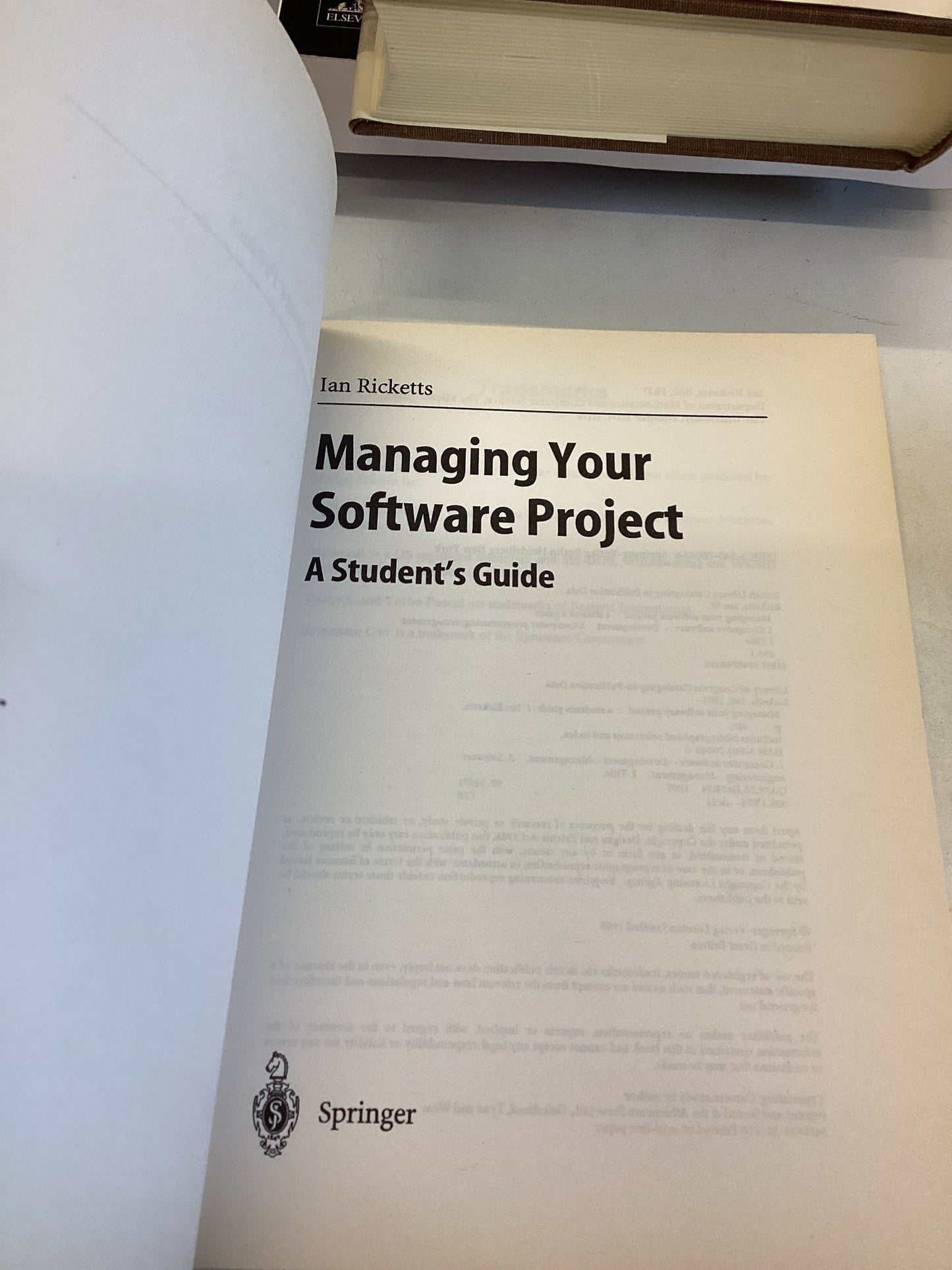 Managing Your Software Project A Students Guide Ian W Ricketts