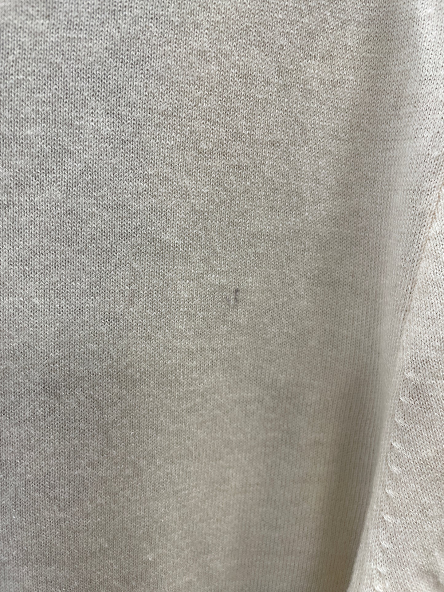 Reiss Cream Ruffle Pocket Detail Cotton Cashmere Long Sleeve Cardigan Large
