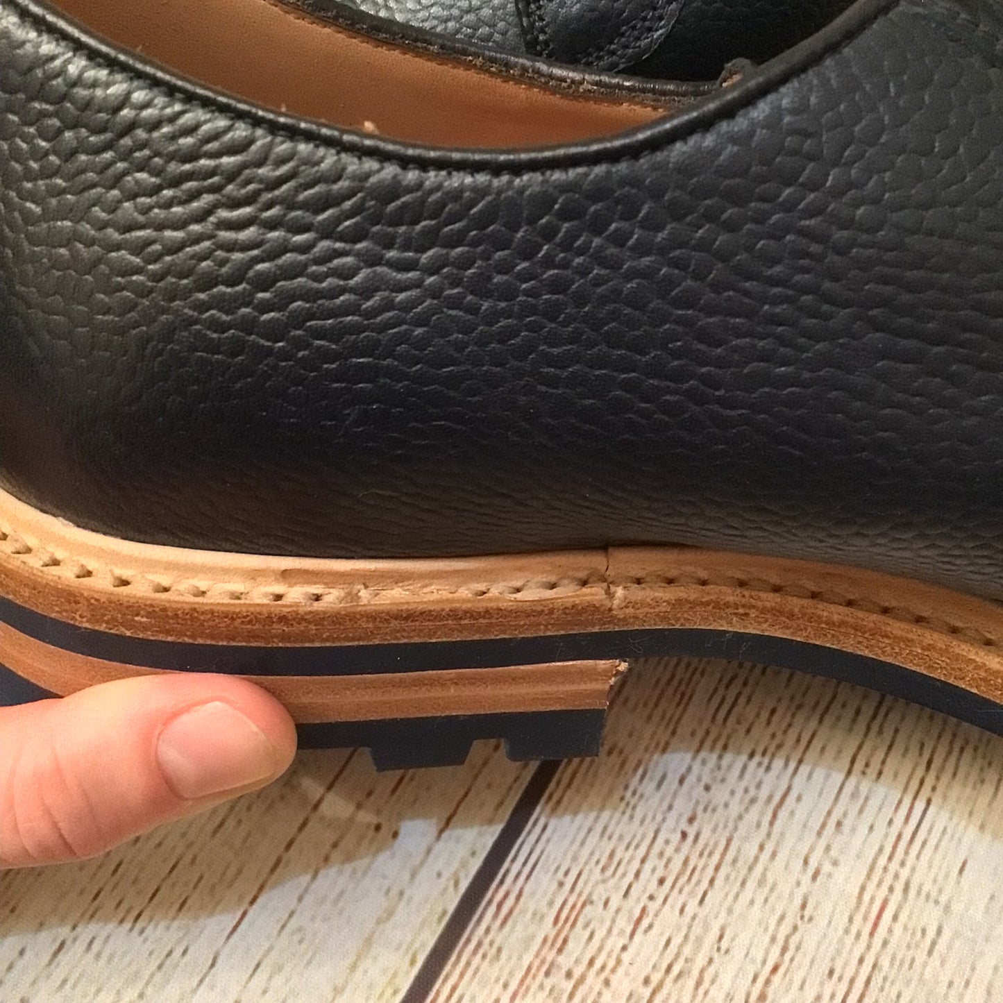 Joseph Cheaney Navy Blue Teign II Derby Leather Shoes 12508/F Size 9