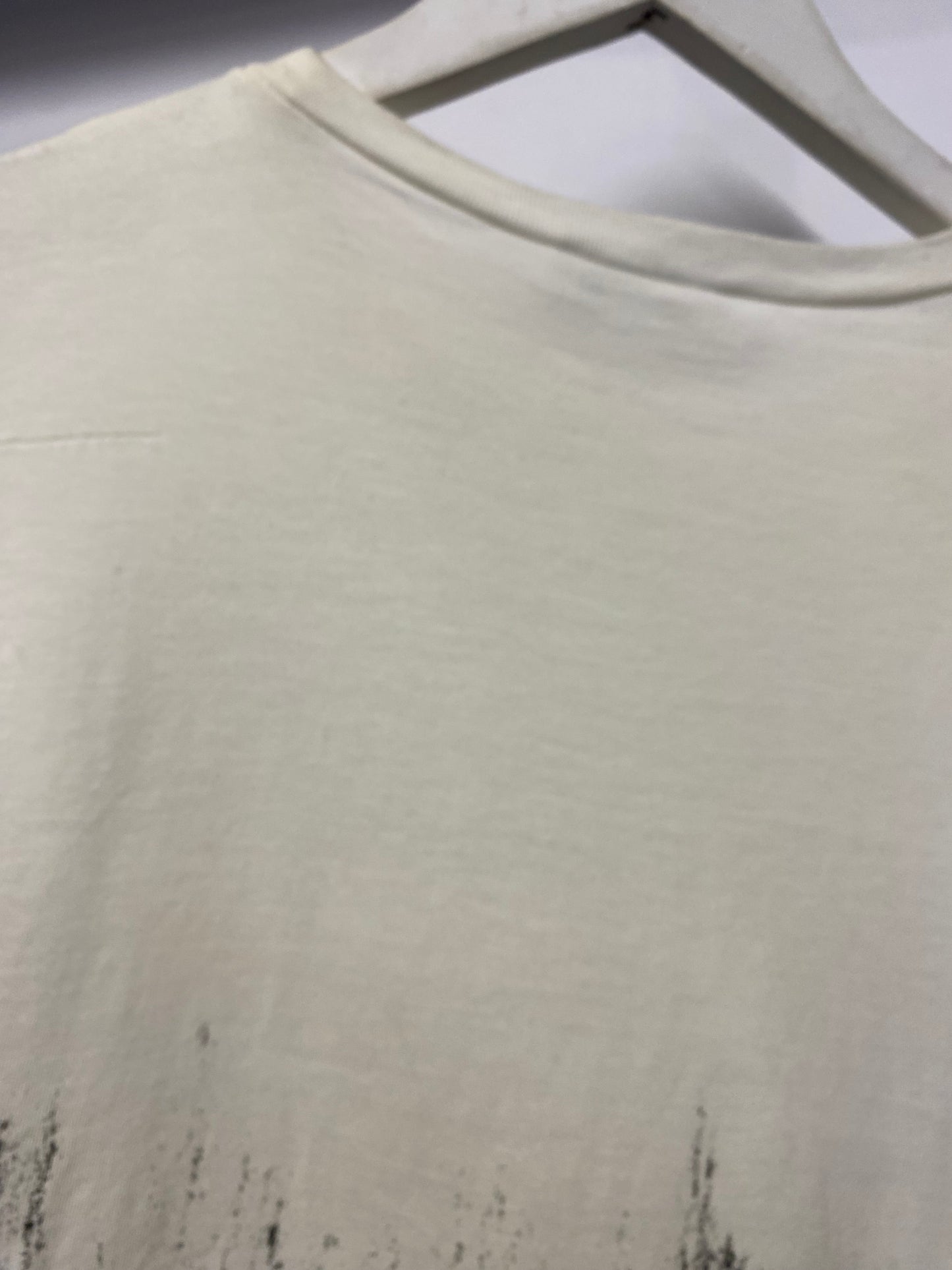 Dior Homme White and Red Patterned Cotton T-shirt Extra Small