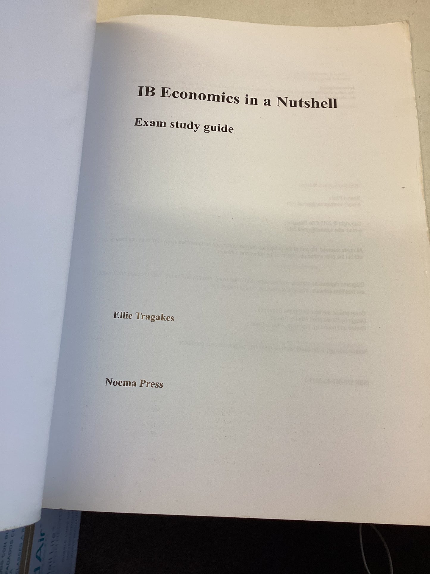 1B Economics In A Nutshell Exam Study Guide Ellie Tragakes