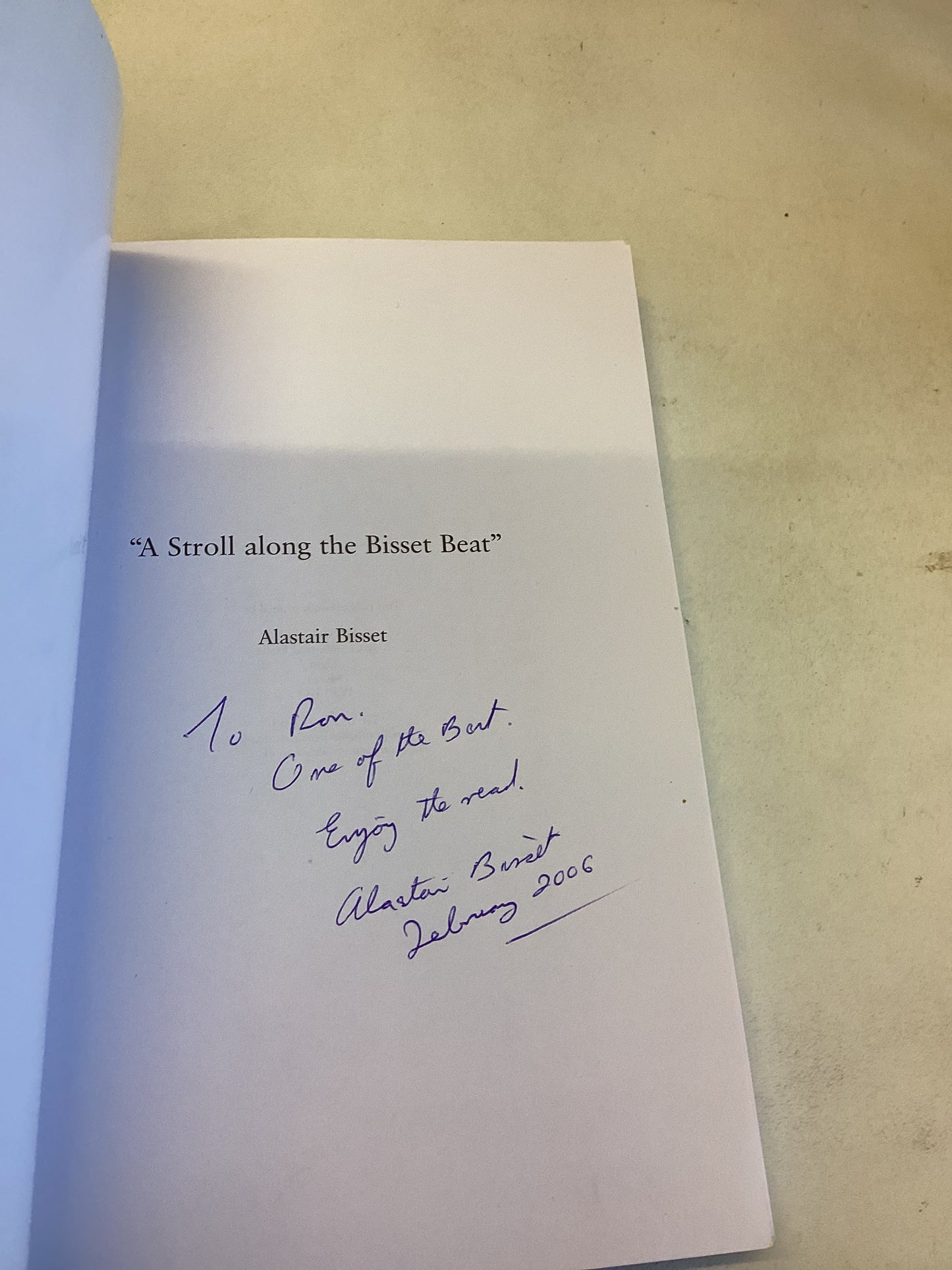 A Stroll Along The Bisset Beat Alastair Bissett Signed