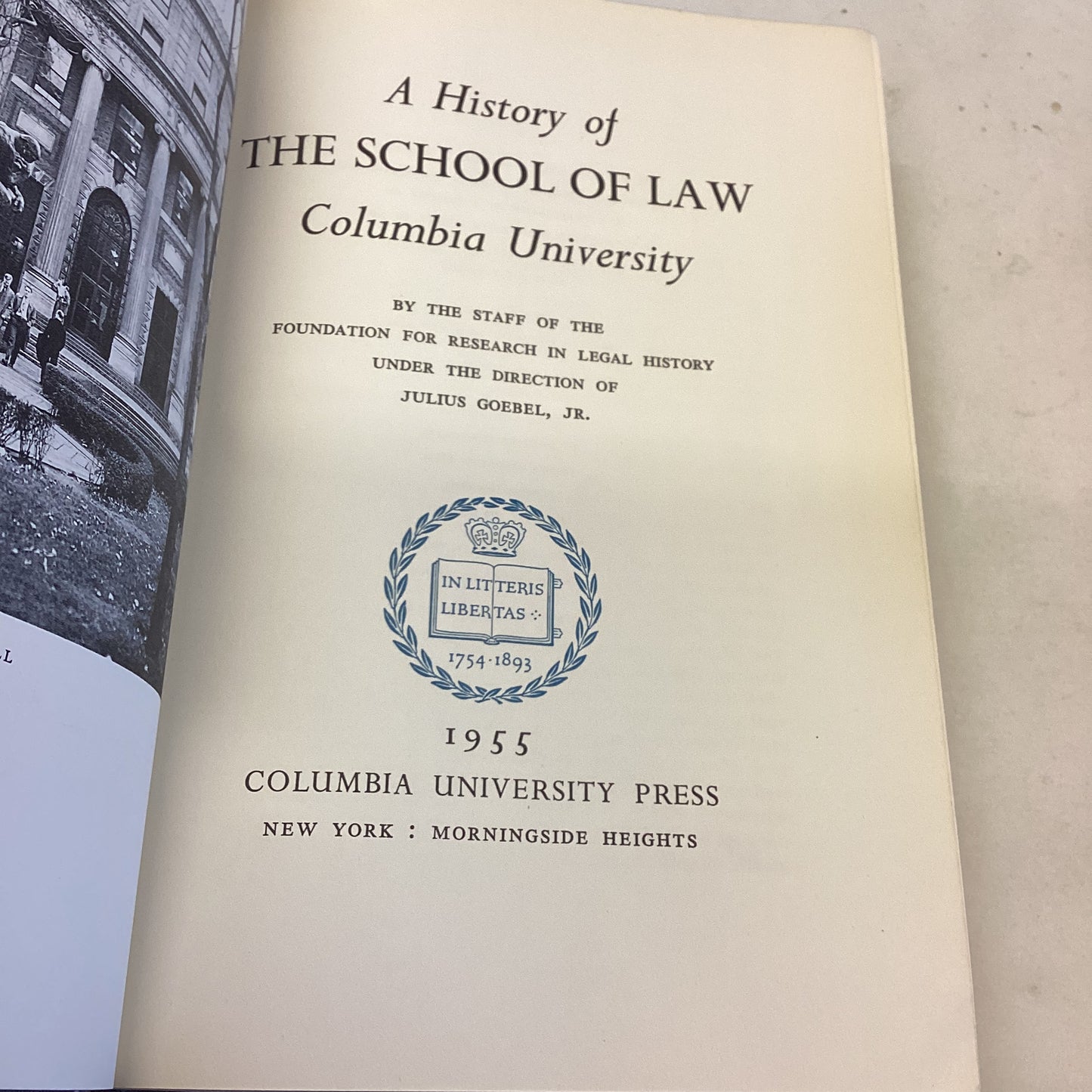 A History of The School of Law Columbia University