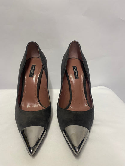 Dolce & Gabbana Grey Suede Pointed Stiletto Pump Heels 6