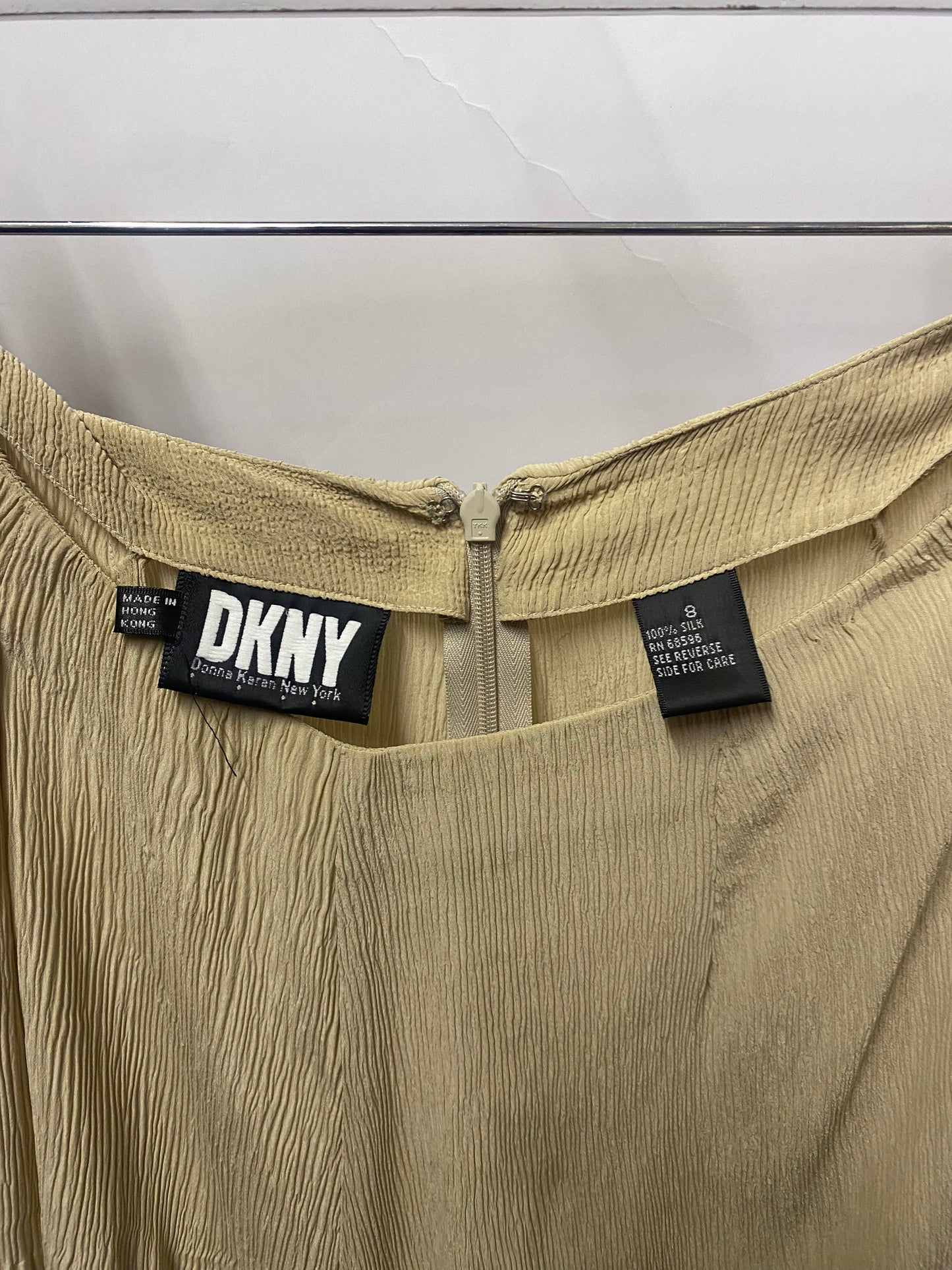 DKNY Beige Silk Bias Cut Maxi Skirt 12/8