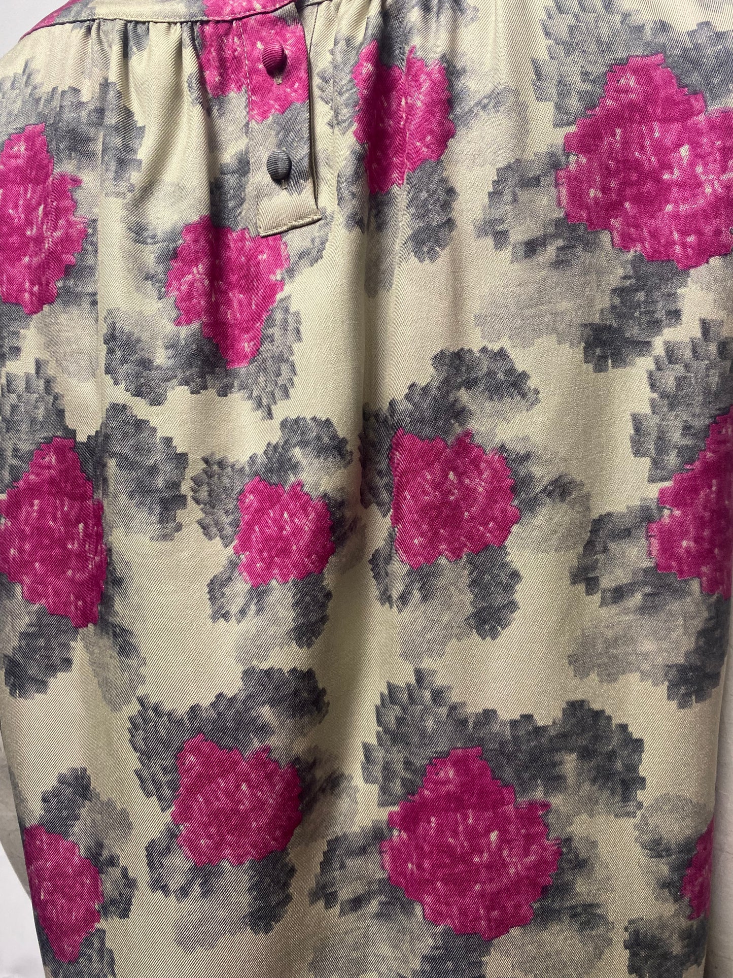 NW3 Hobbs Grey and Pink Floral Silk Shift Dress 8