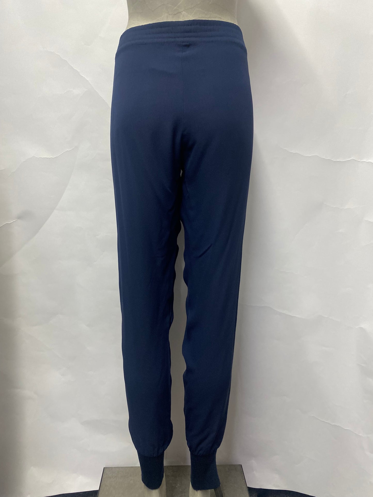 Vince Navy Lightweight Silk Jogger Style Trousers Small