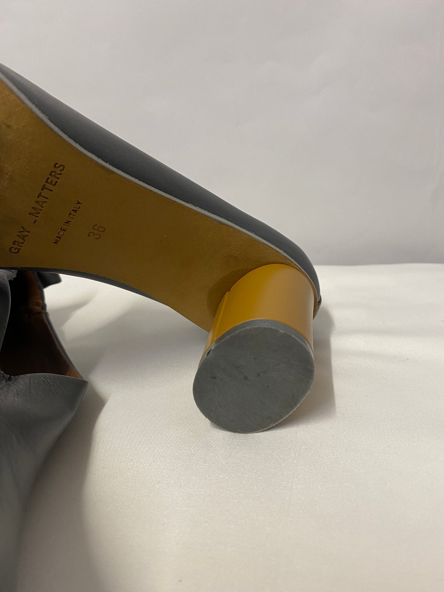 Grey Matters Slate Grey Micol Cylinder Heel Pumps 3