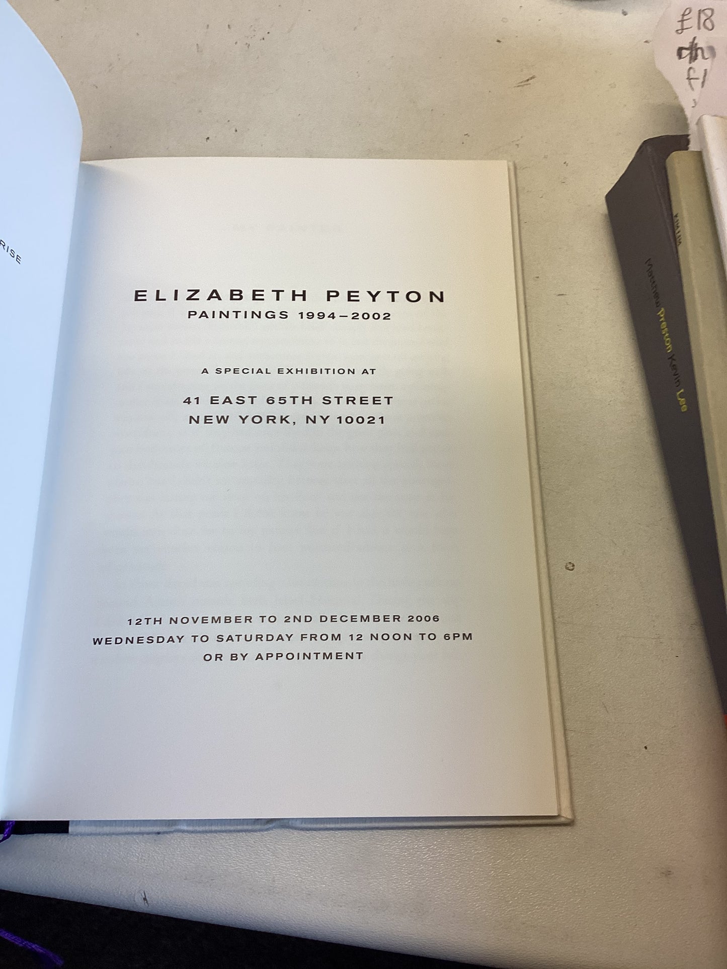 Elizabeth Peyton Paintings 1994 - 2002 12th Nov to 2nd Dec 2006